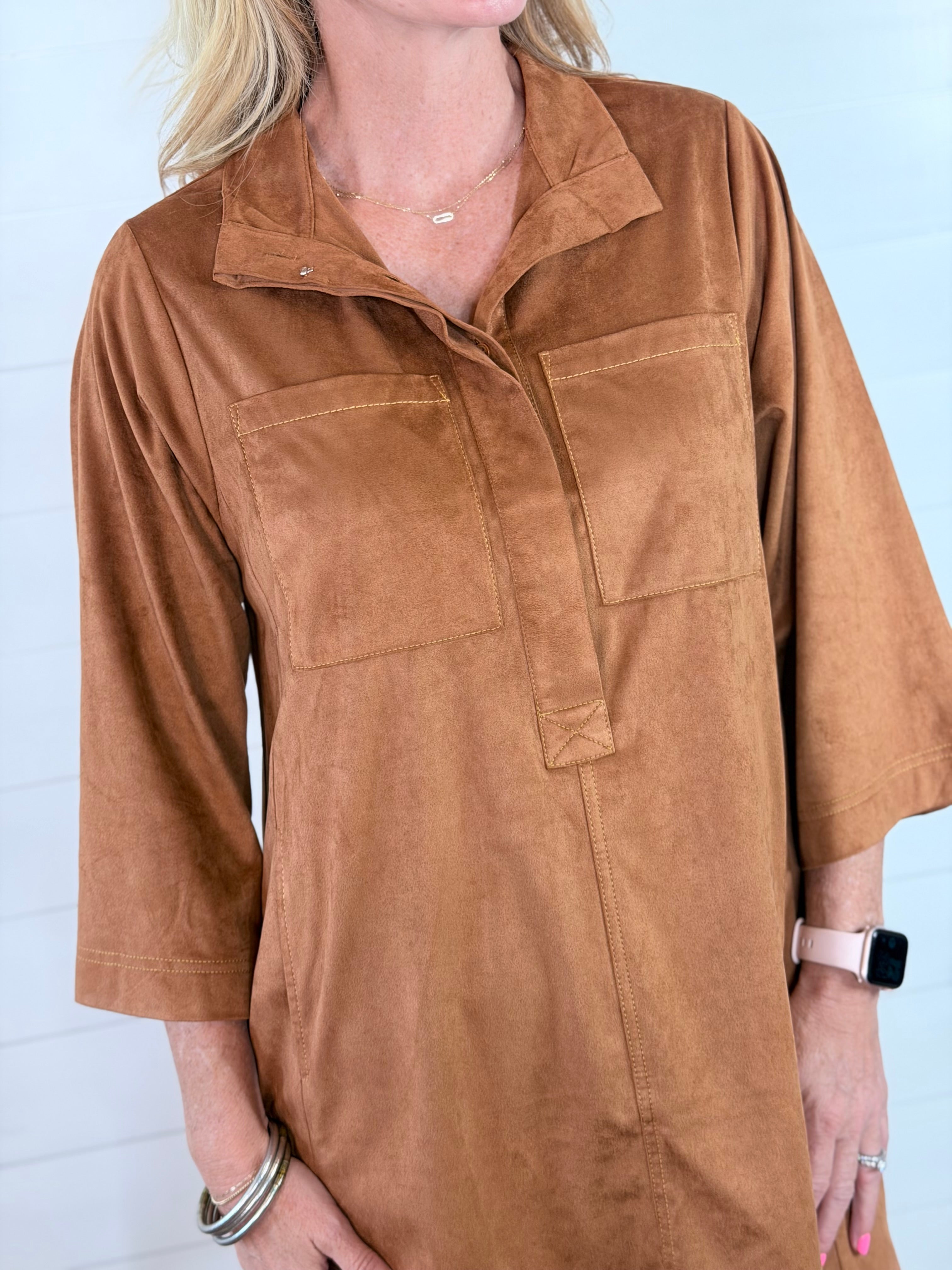 SUEDE SWING DRESS