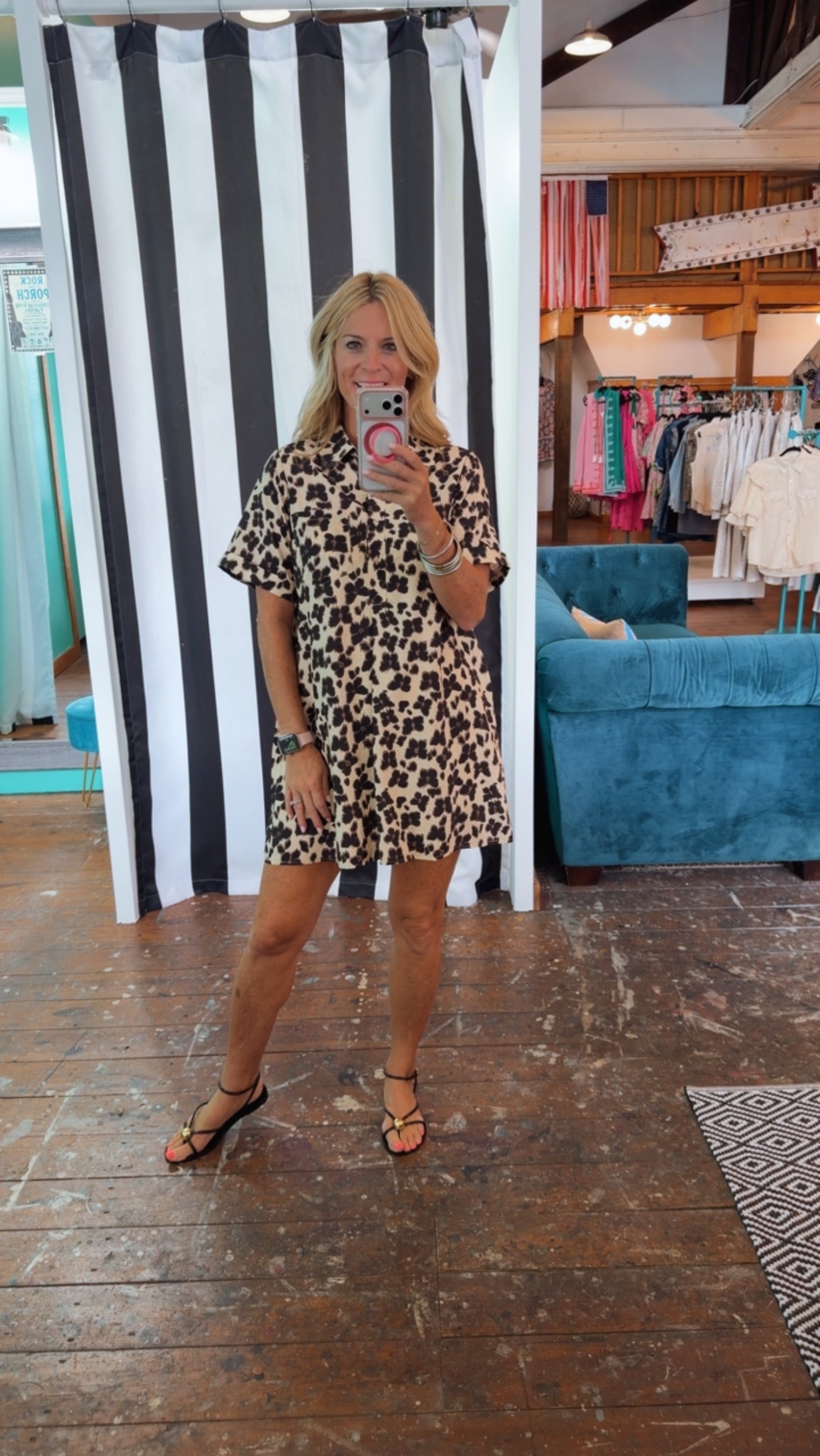 BUTTERFLY CHEETAH DRESS-ECRU