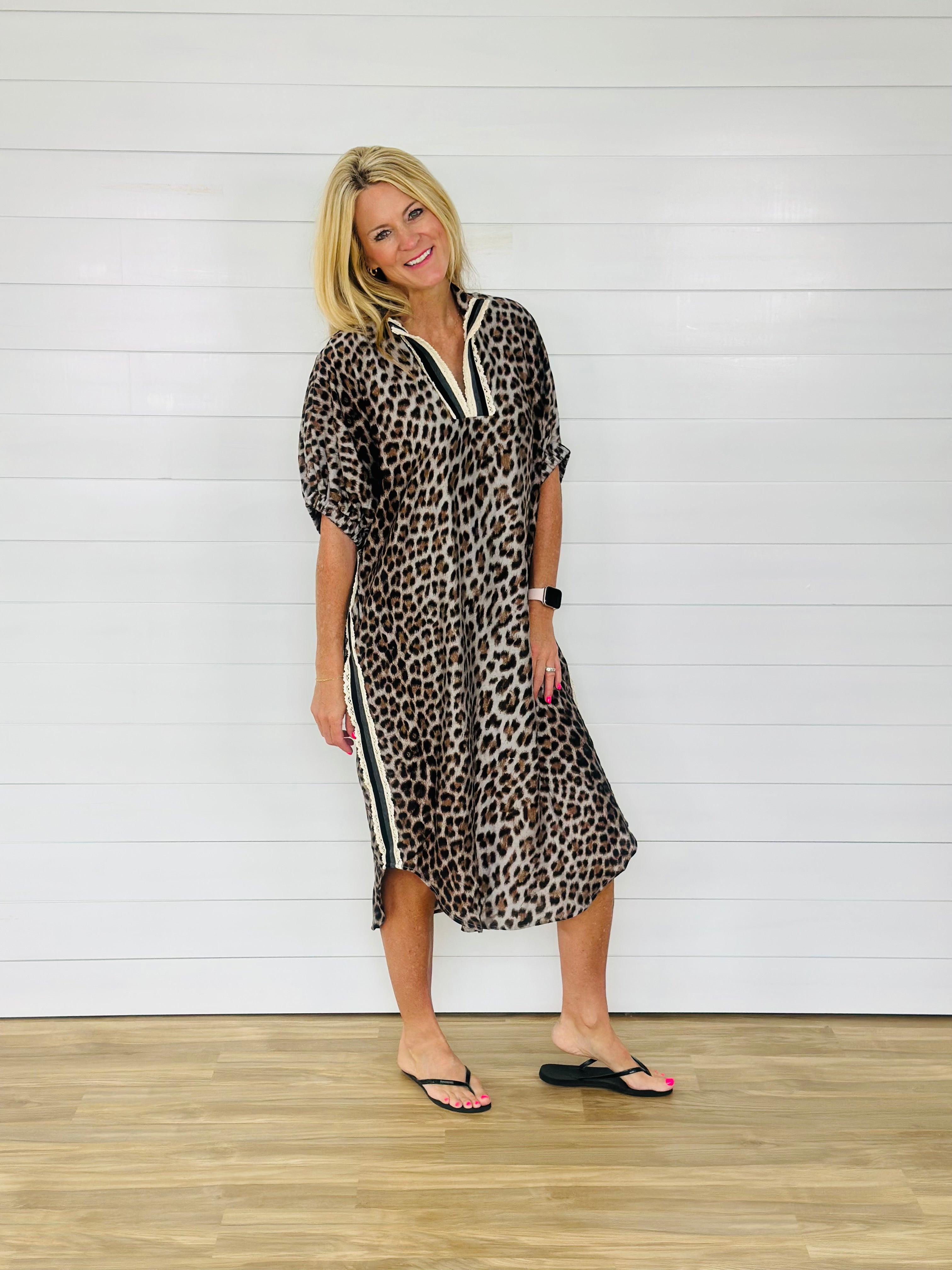 LANA LEOPARD & LACE DRESS