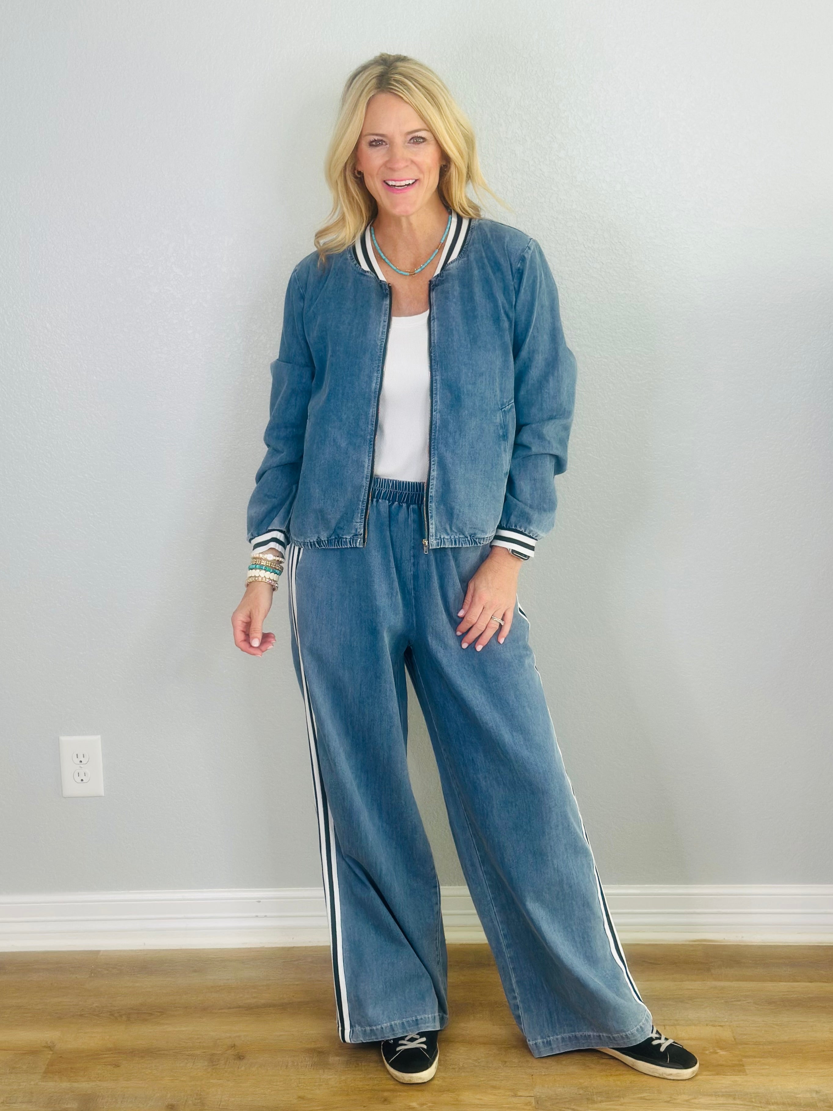 DARCY DENIM BOMBER JACKET