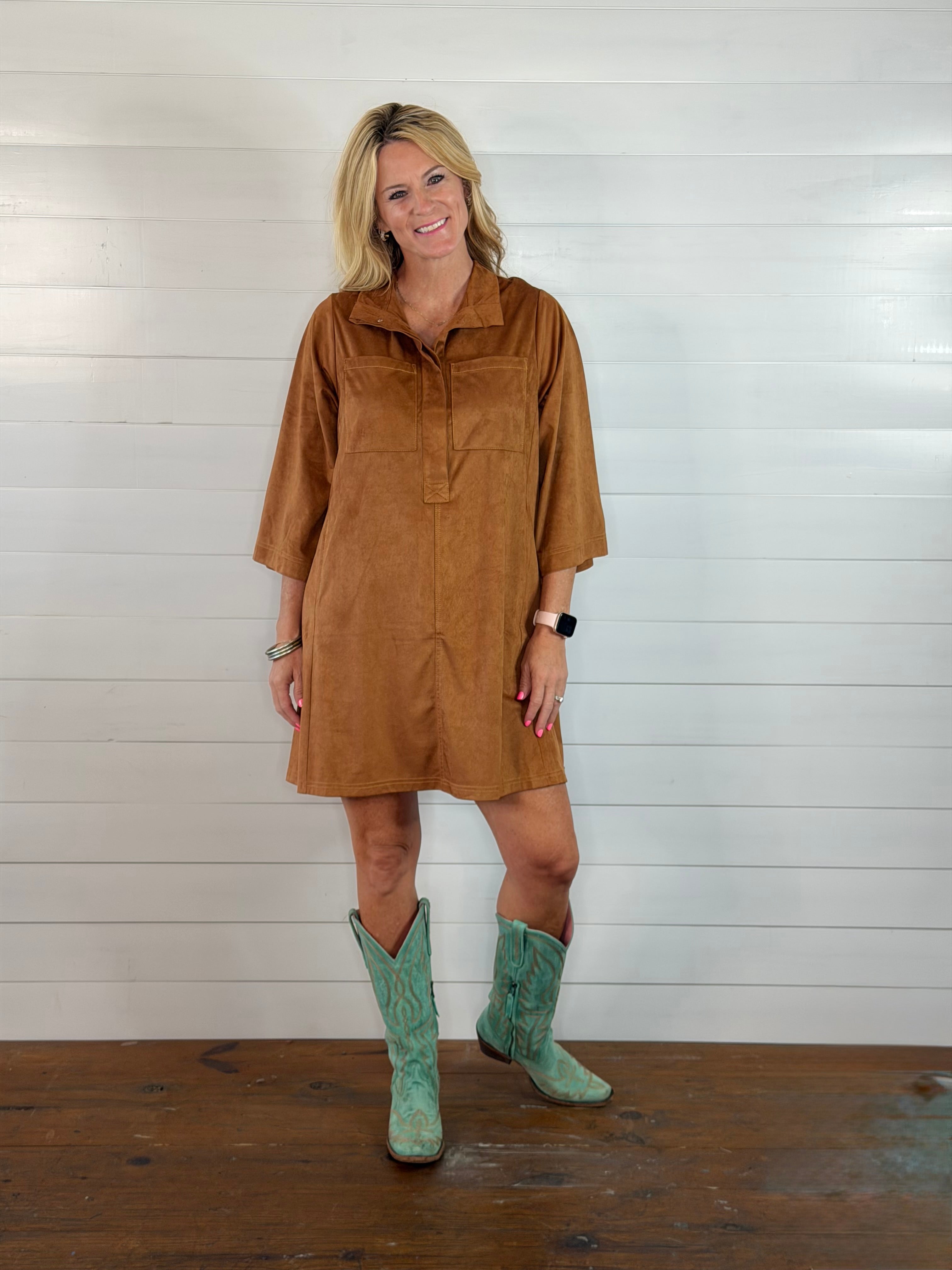 SUEDE SWING DRESS