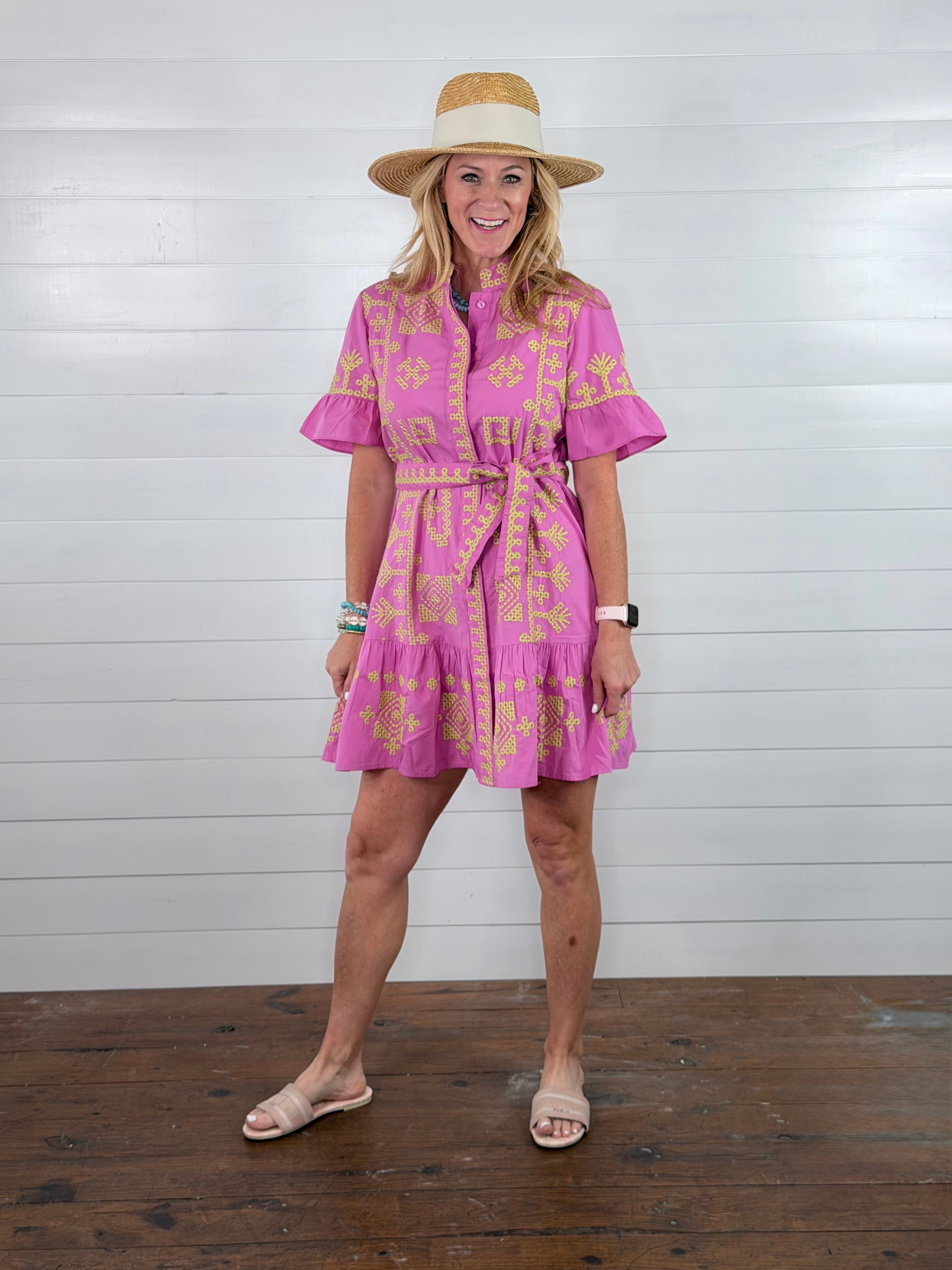 CROSSED STITCH DRESS