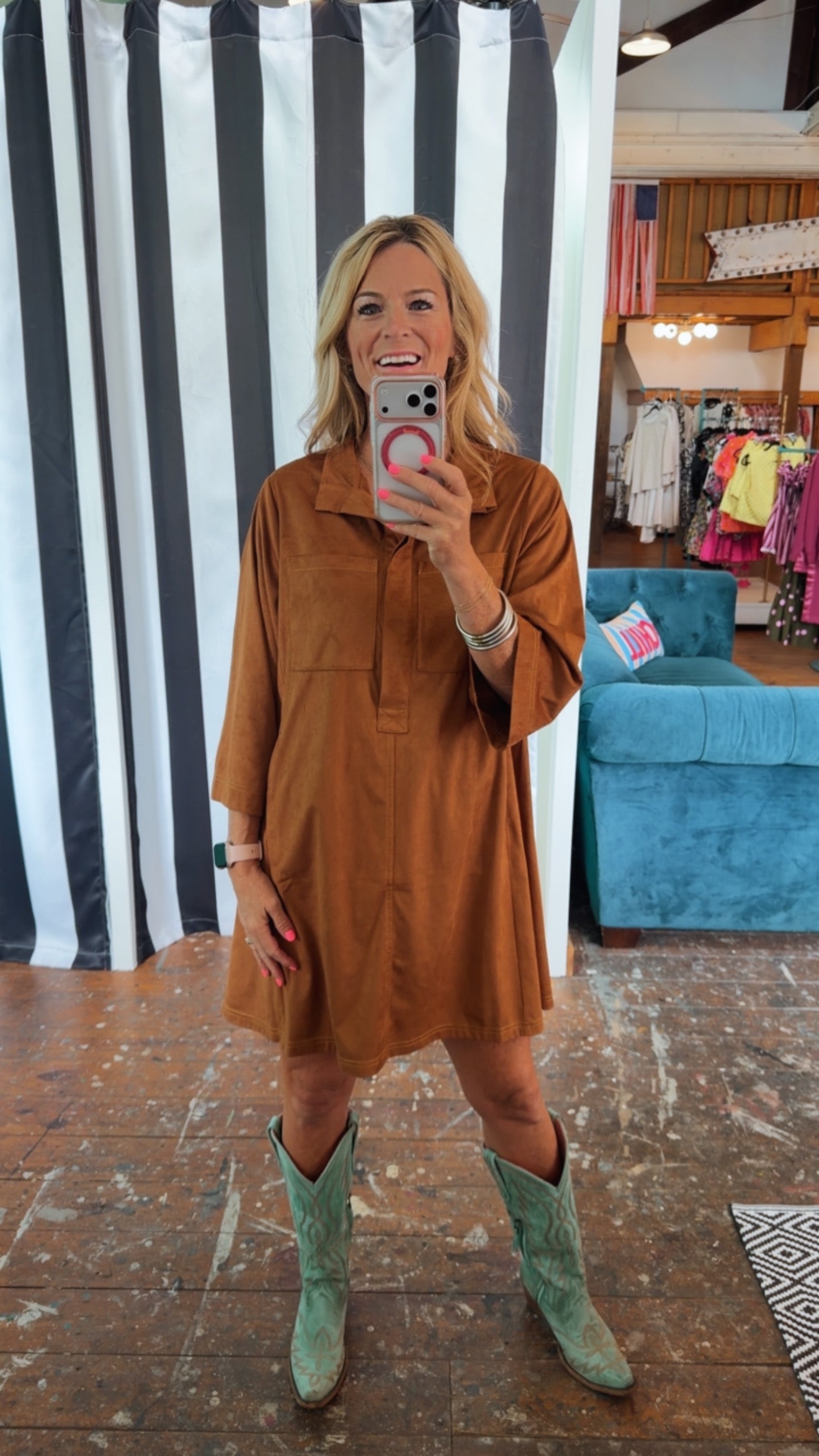 SUEDE SWING DRESS