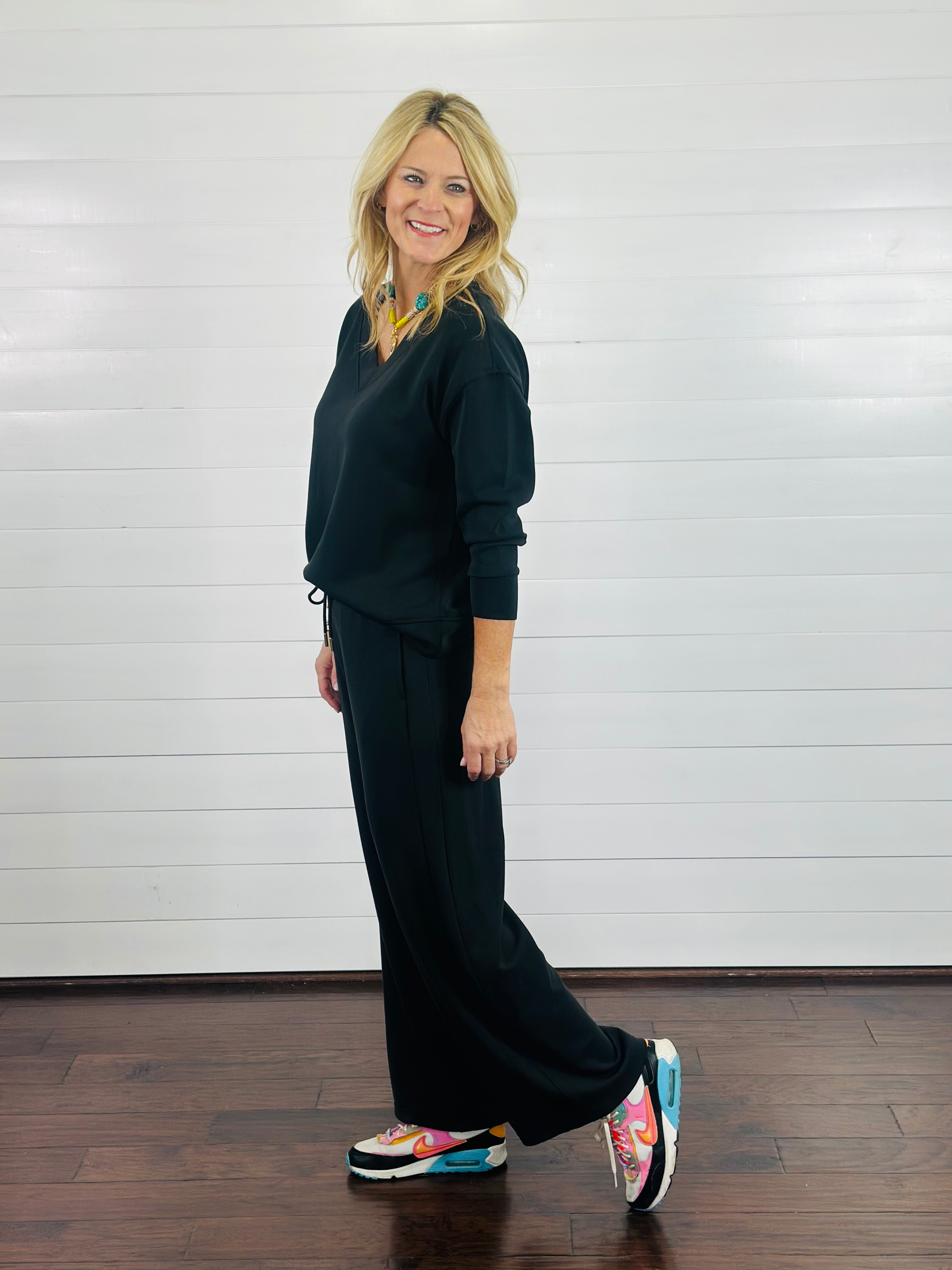 HAZEL WIDE LEG PANT-BLACK