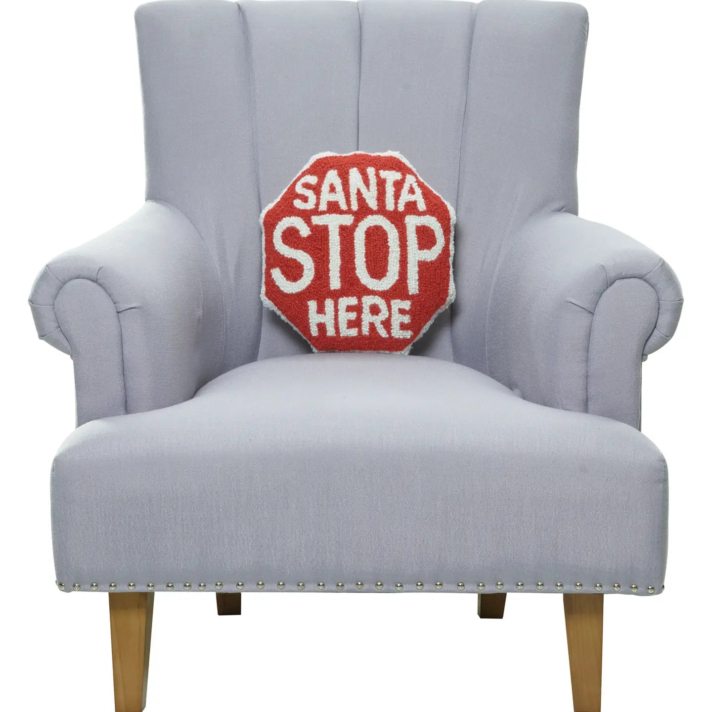 SANTA STOP SIGN HOOK PILLOW
