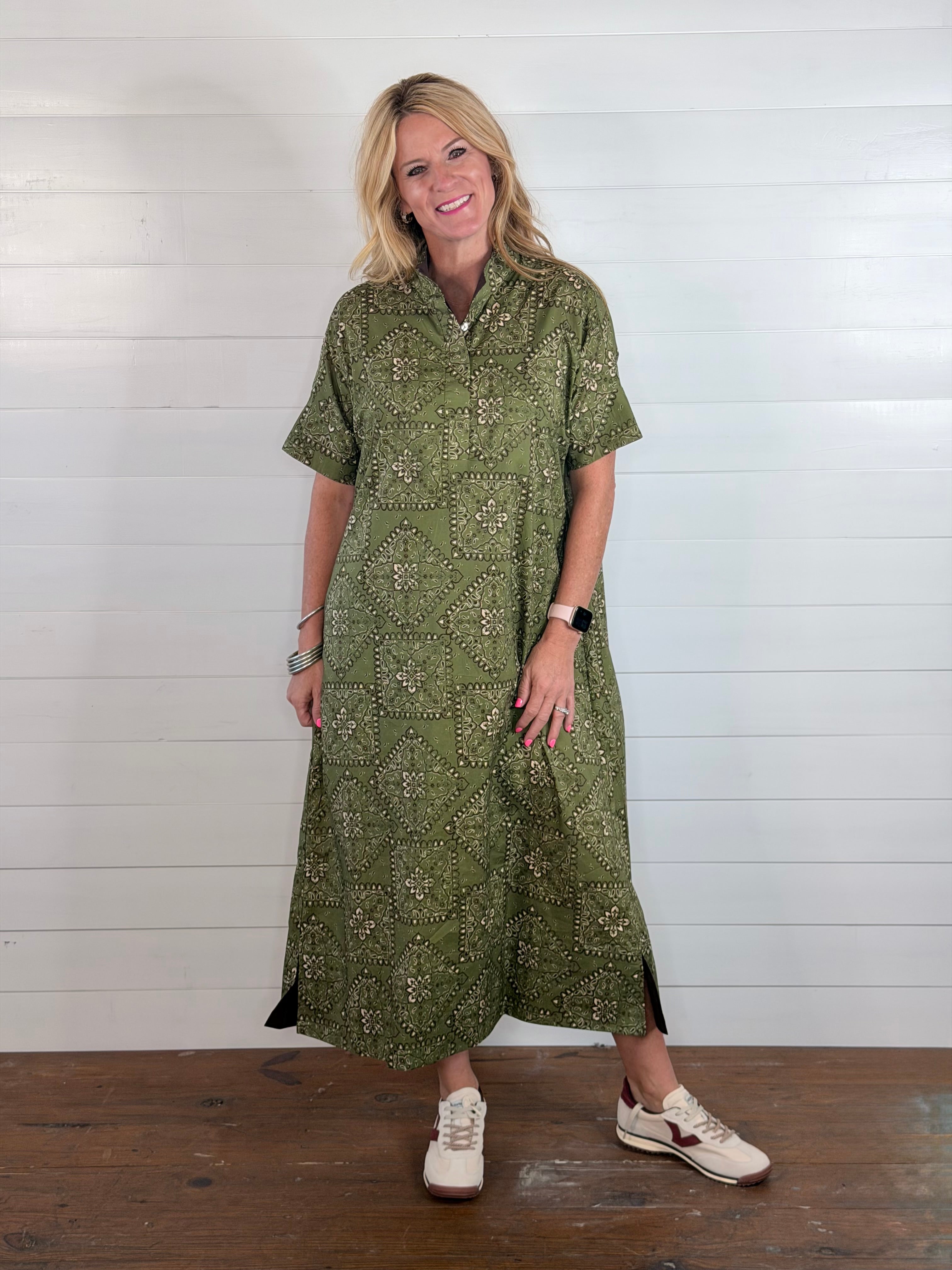 OLIVE BANDANA DRESS