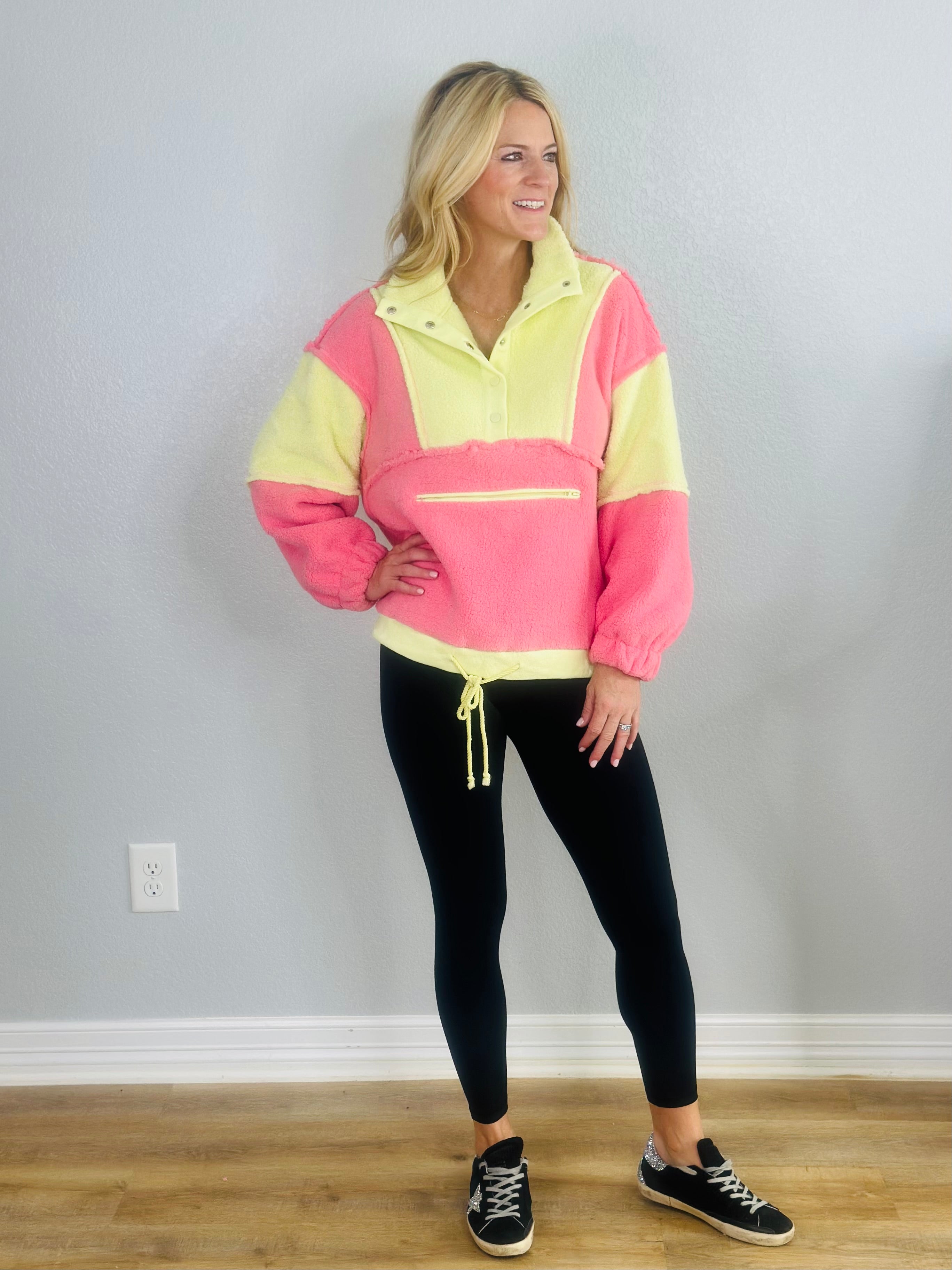 BRONWYN FLEECE PULLOVER-PINK