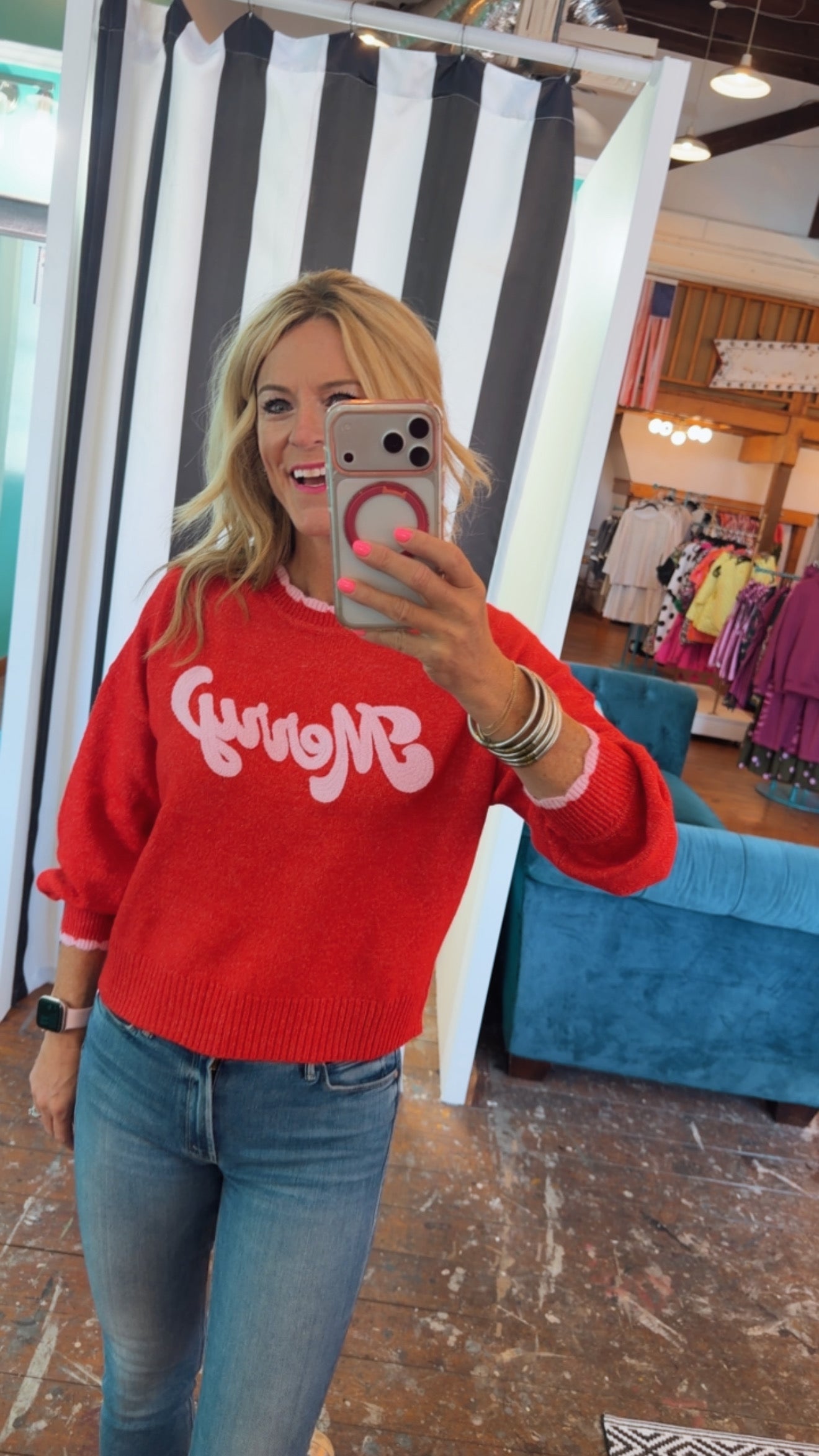 MERRY SCALLOPED TRIM SWEATER