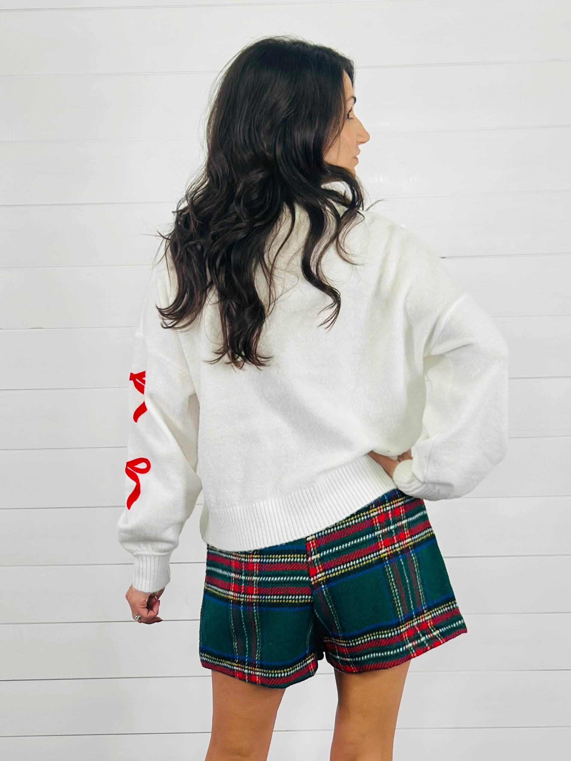 GETTIN' FESTIVE PLAID SKORT-GREEN