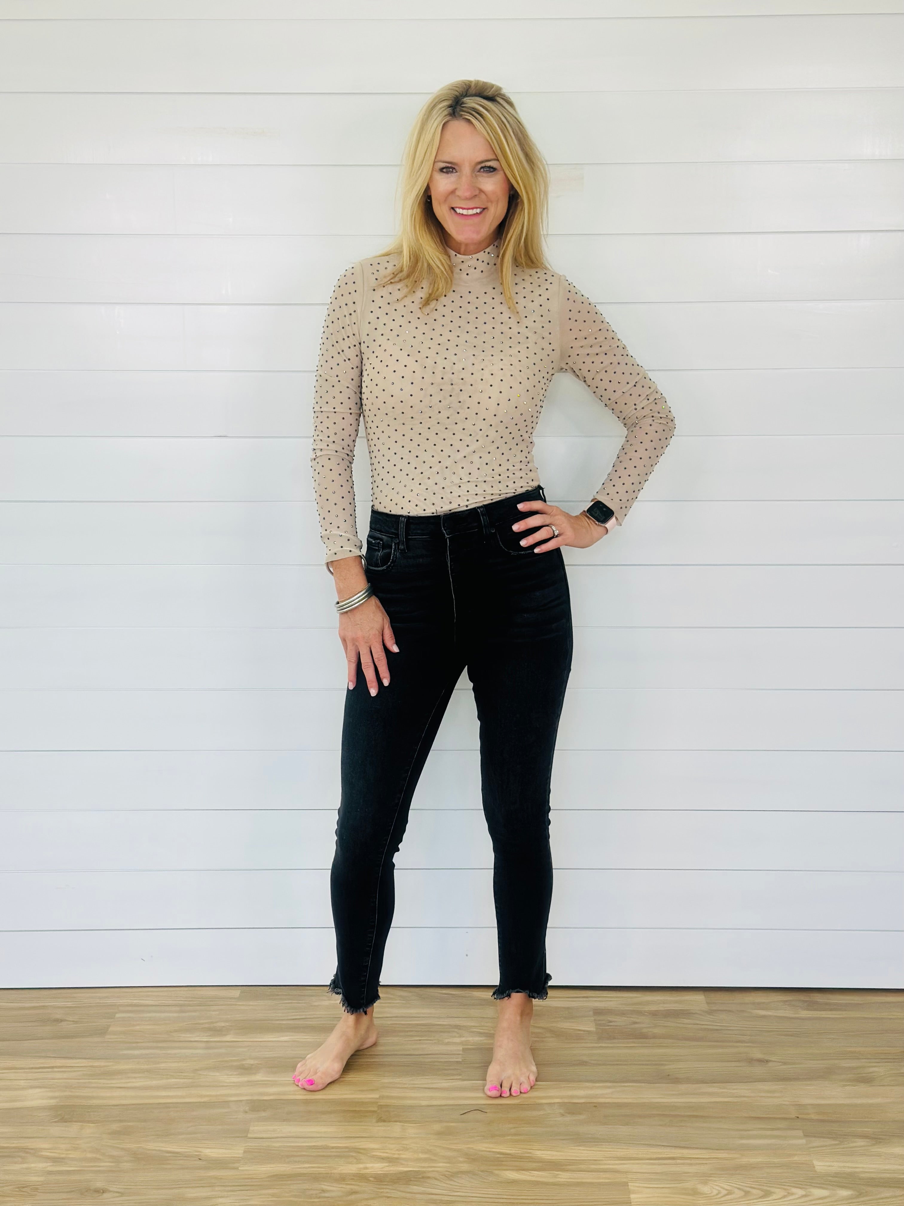 SHIMMER & SHINE TOP-NUDE