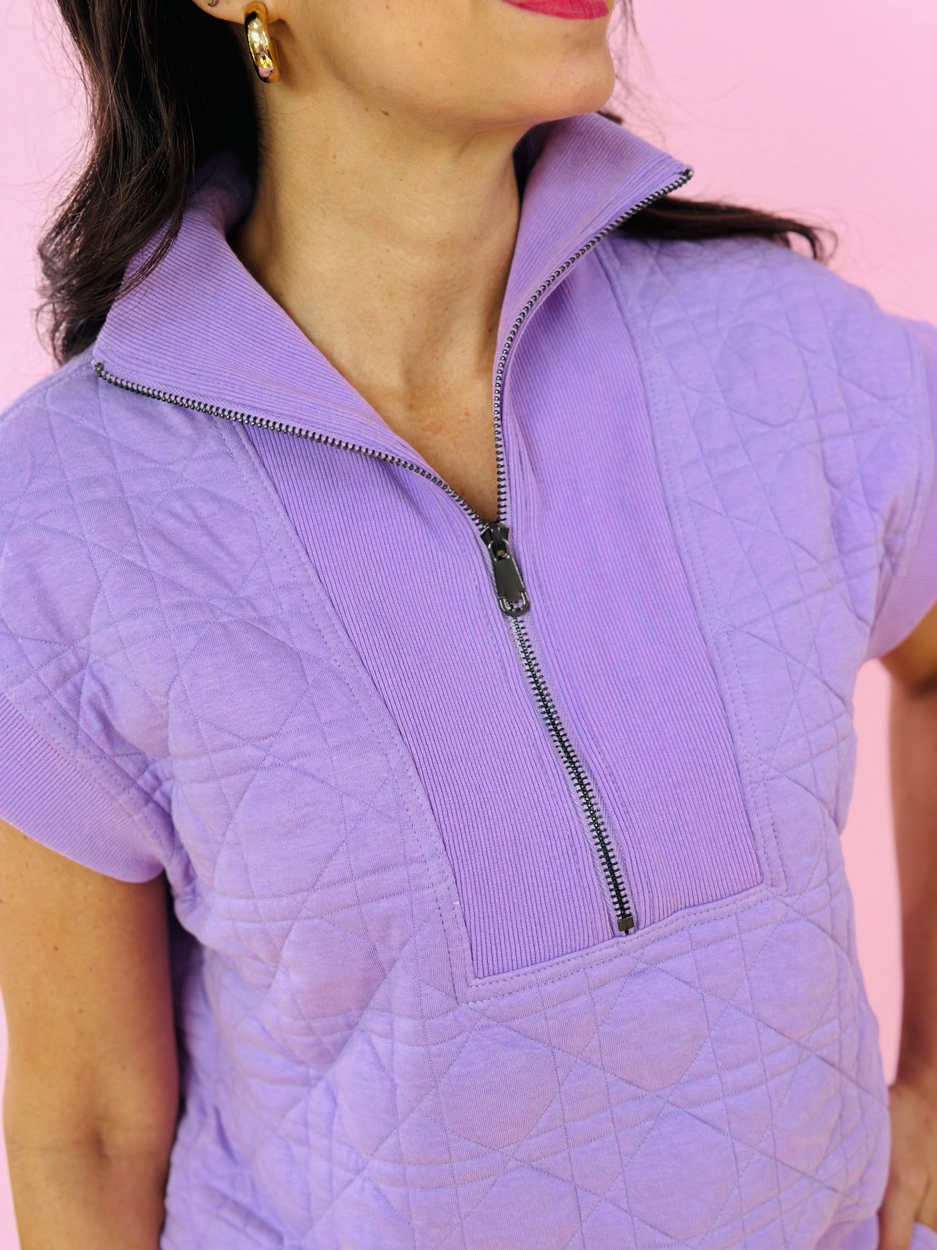 EMMA QUILTED TOP-LAVENDER
