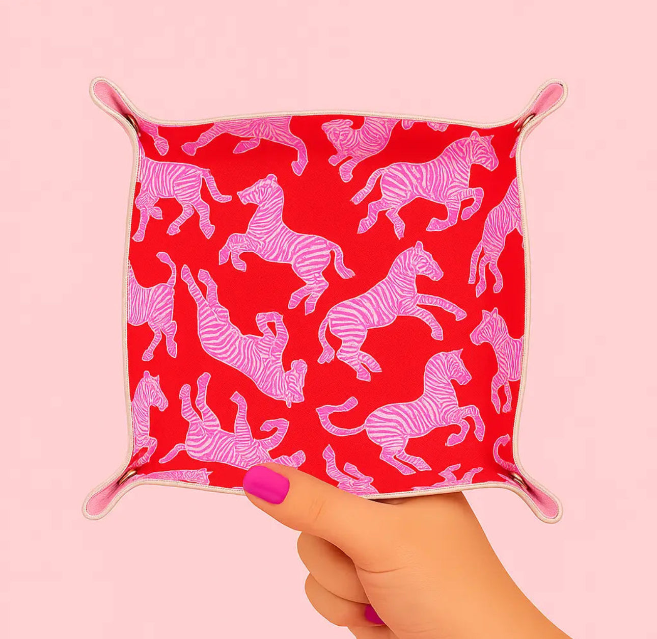 TRINKET TRAY-RED ZEBRA