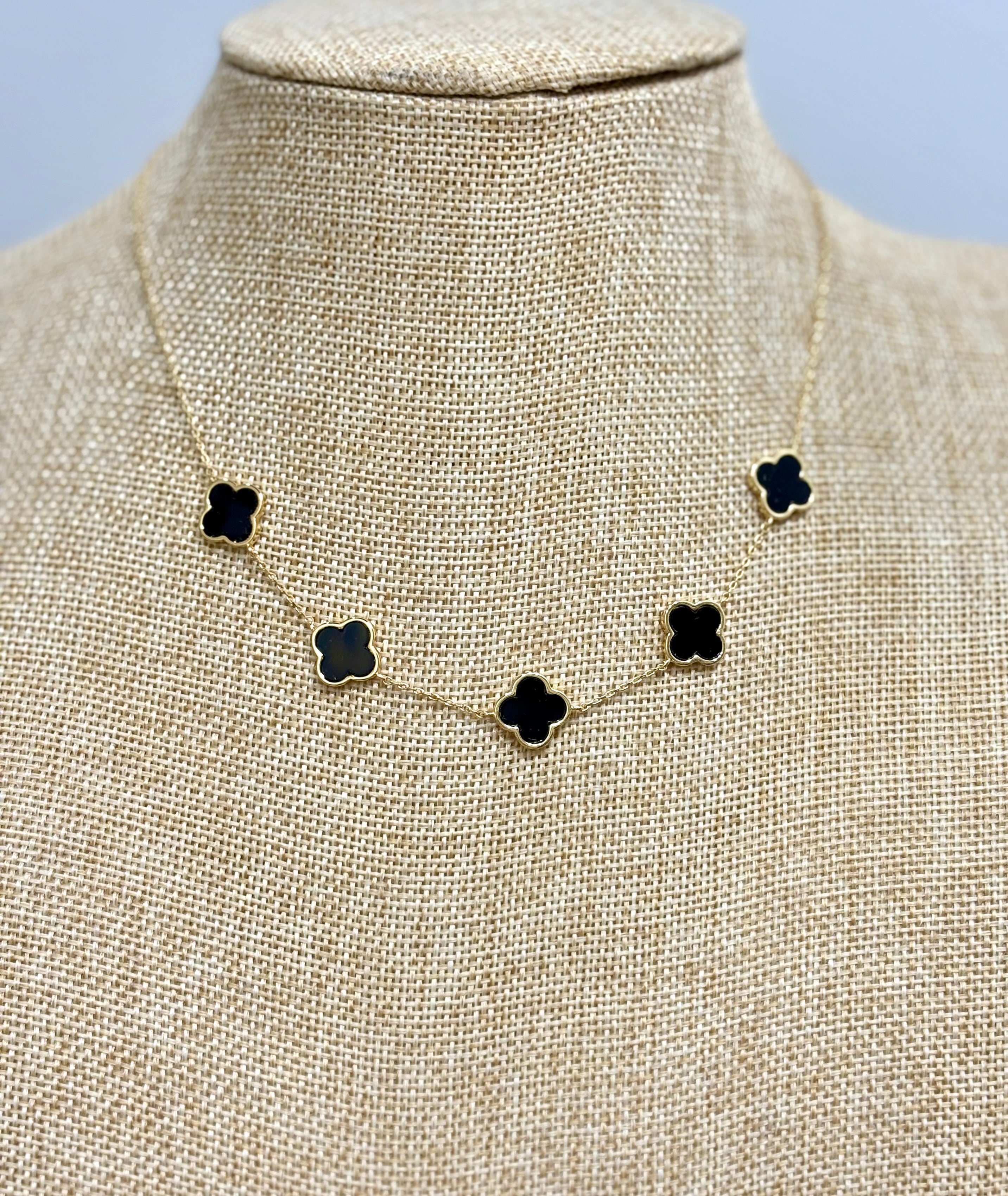 BLACK CLOVER NECKLACE-GOLD