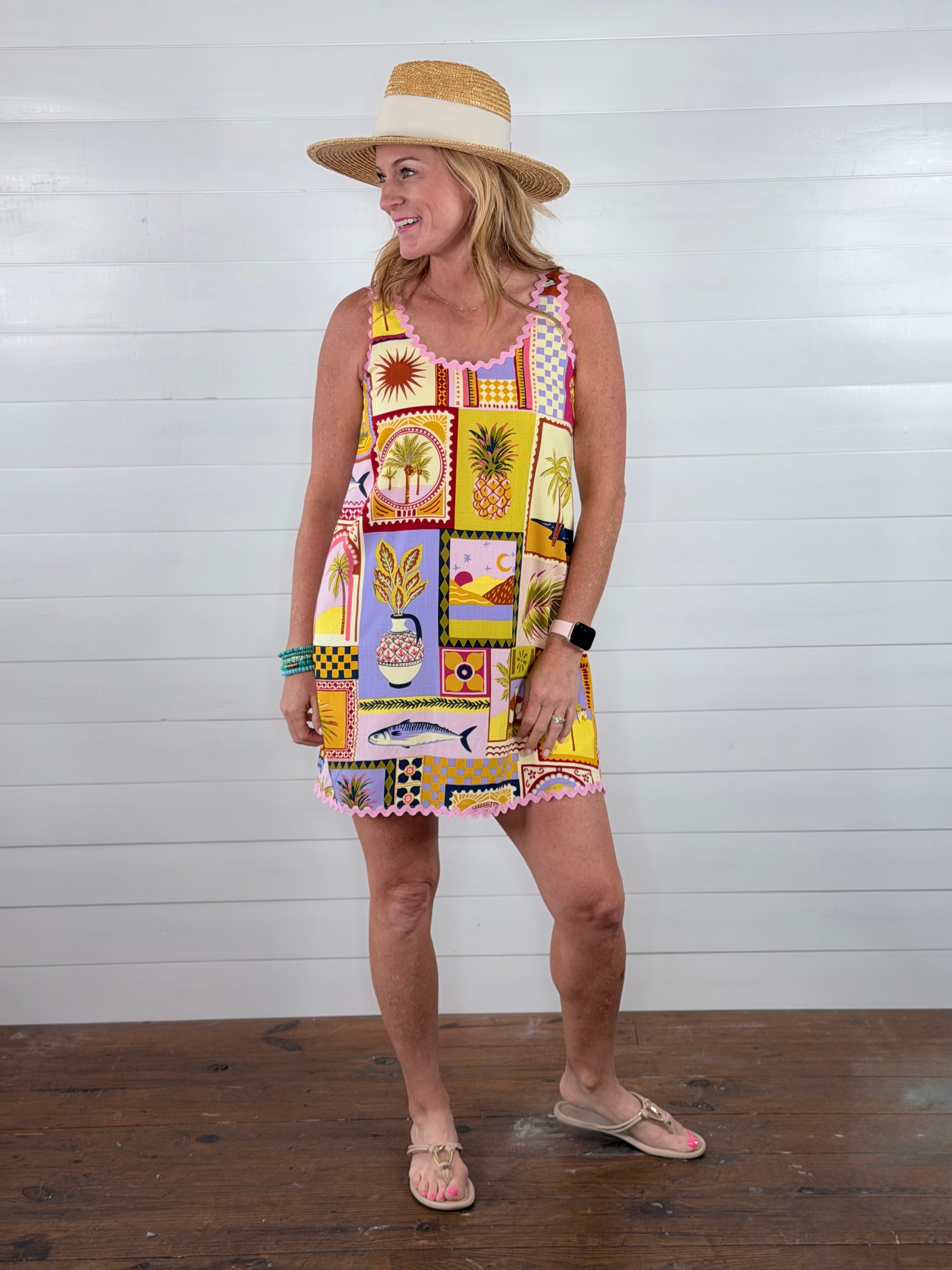 POST CARD SHIFT DRESS