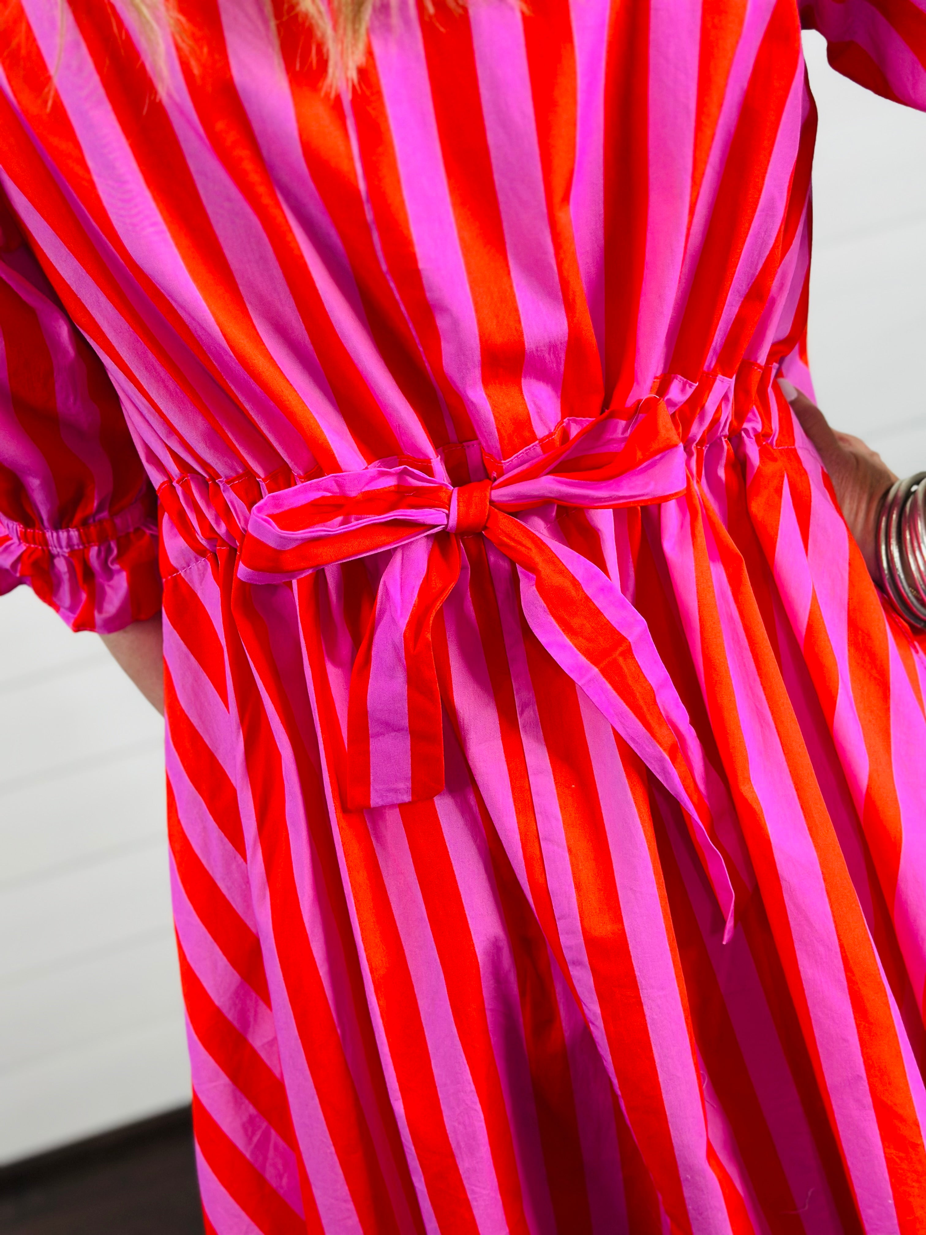 SPRINGTIME STRIPES DRESS