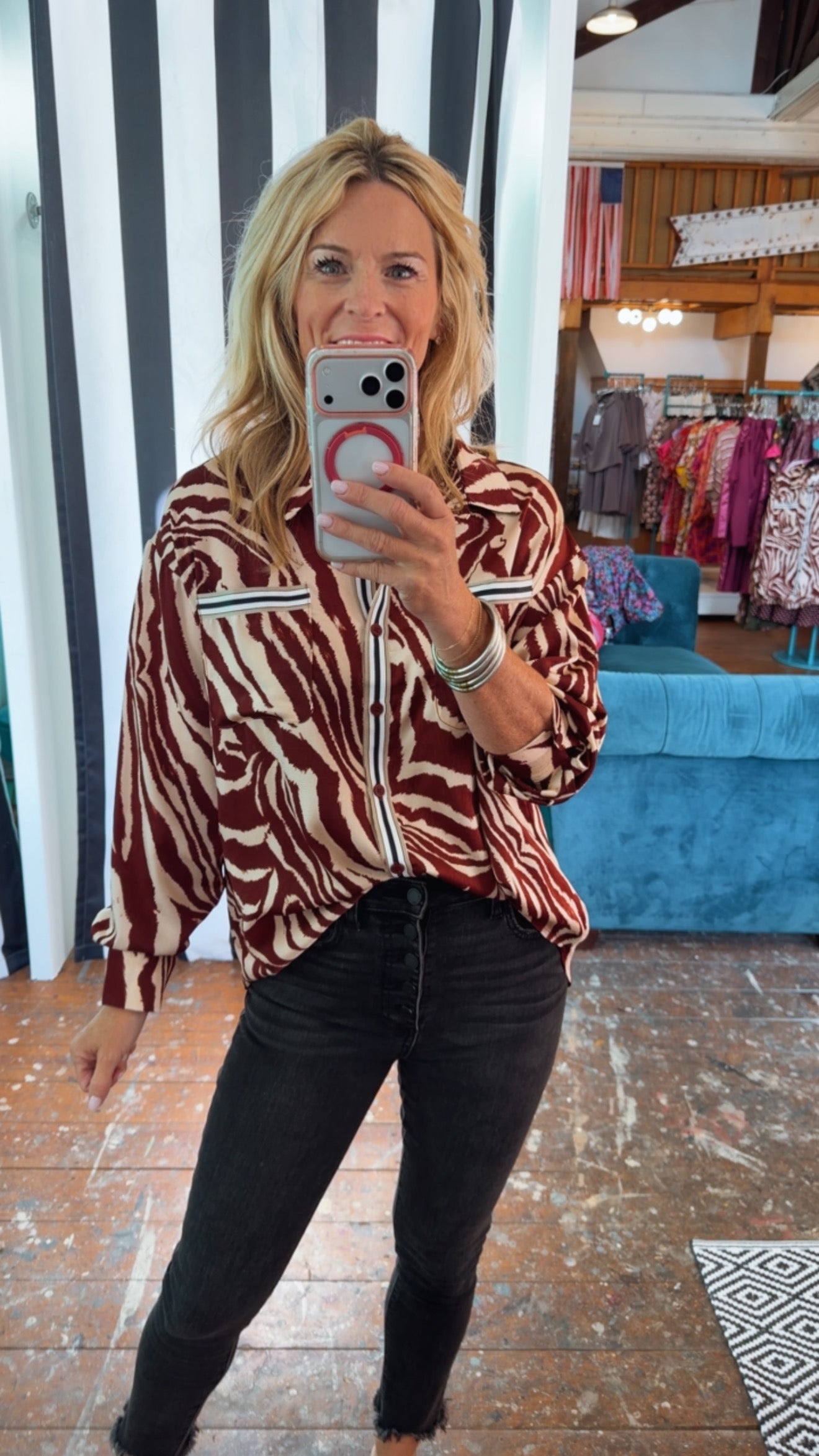 CRIMSON SAFARI BLOUSE