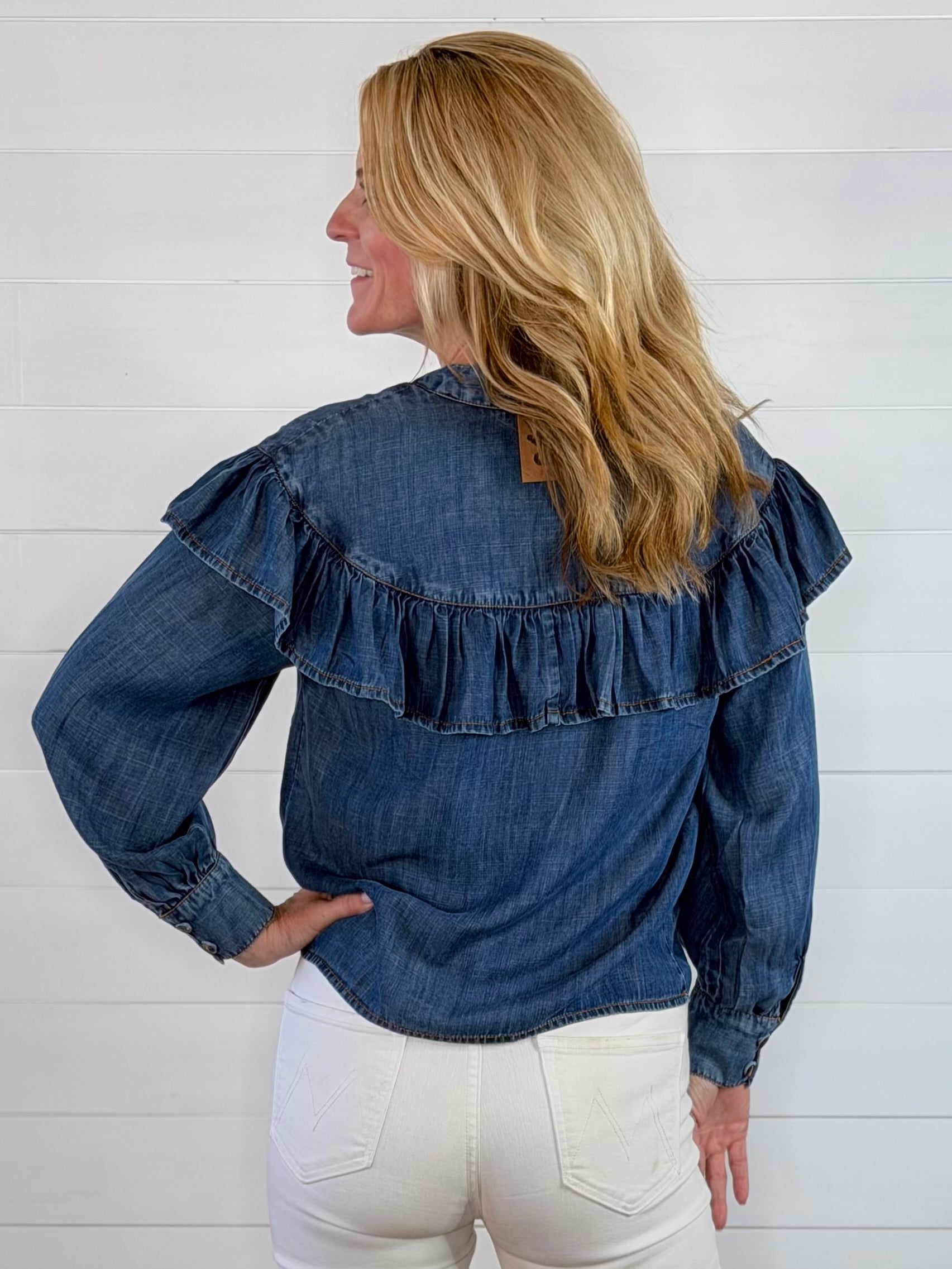 DENIM BOW TOP