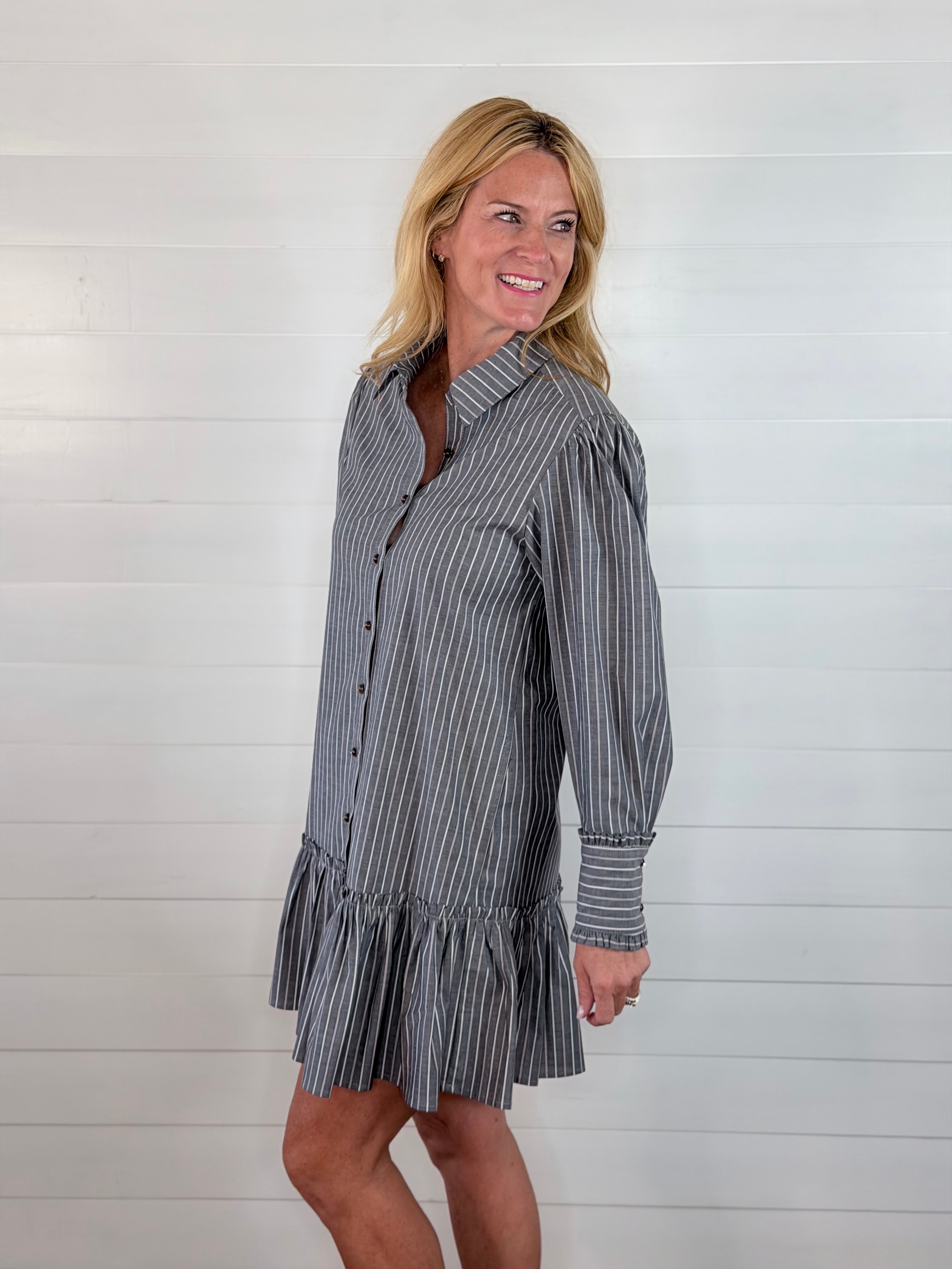 DROP WAIST SHIRT DRESS