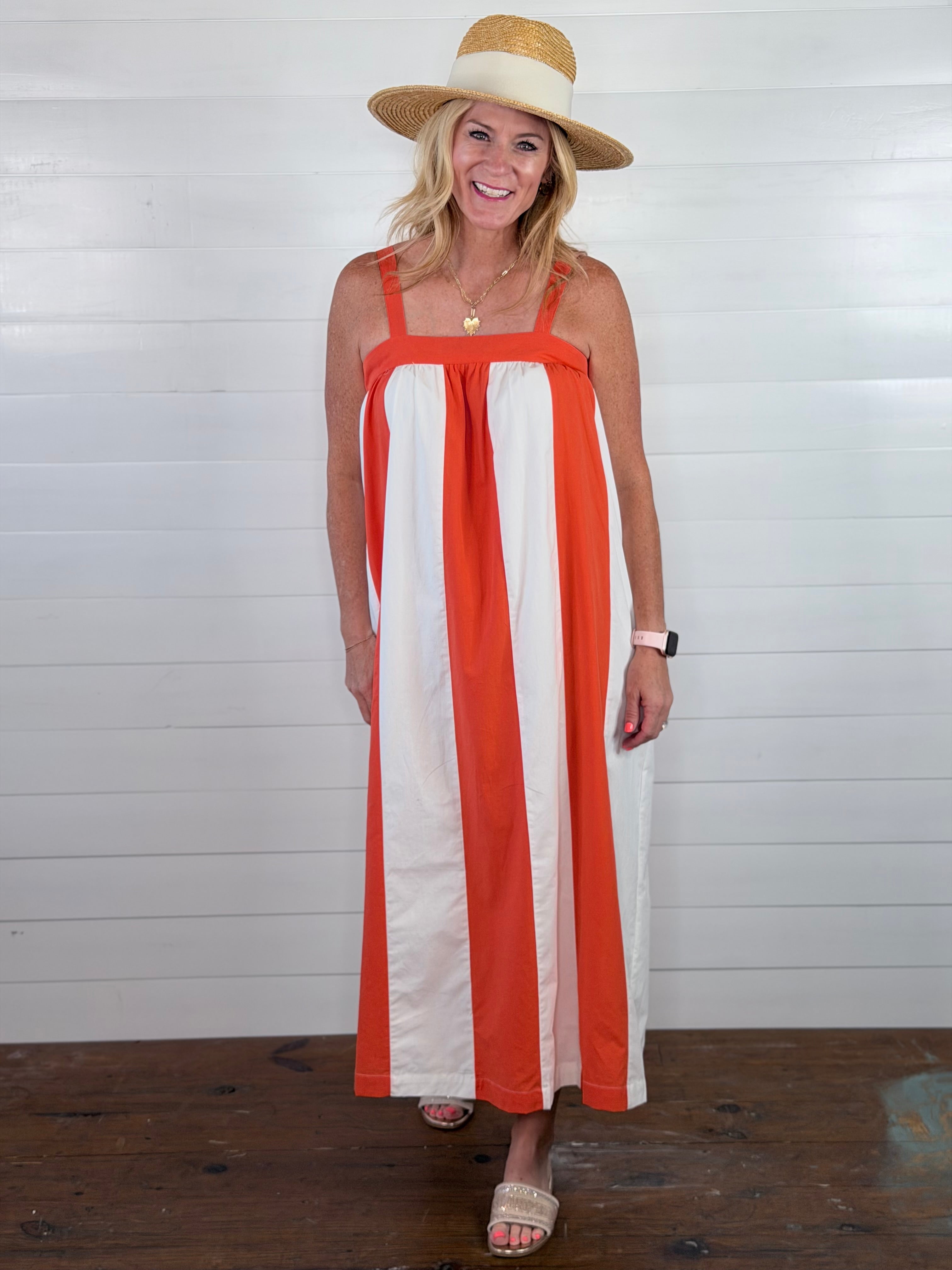 SUNRAY STRIPED DRESS