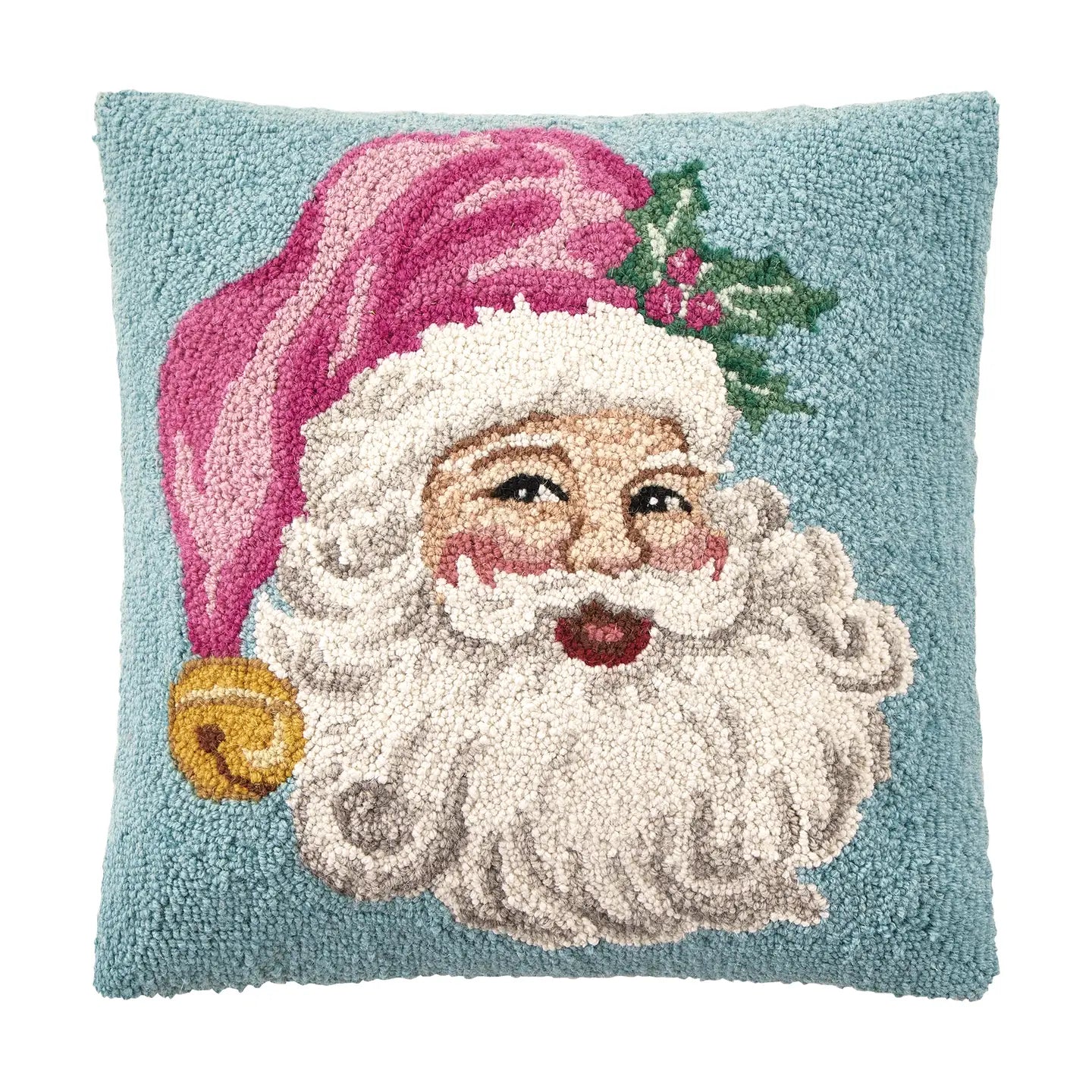 RETRO PINK SANTA HOOK PILLOW