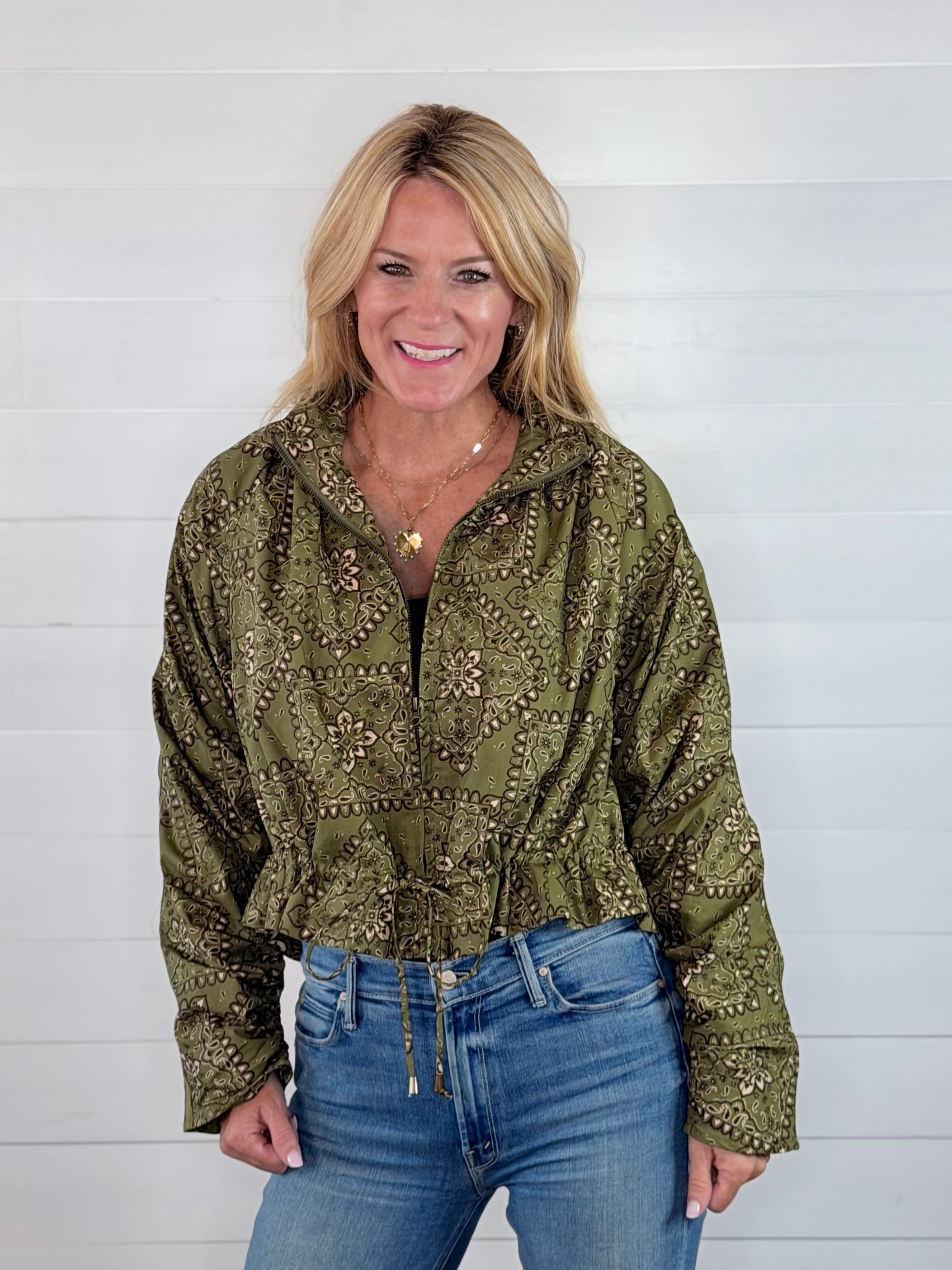 OLIVE BANDANA JACKET