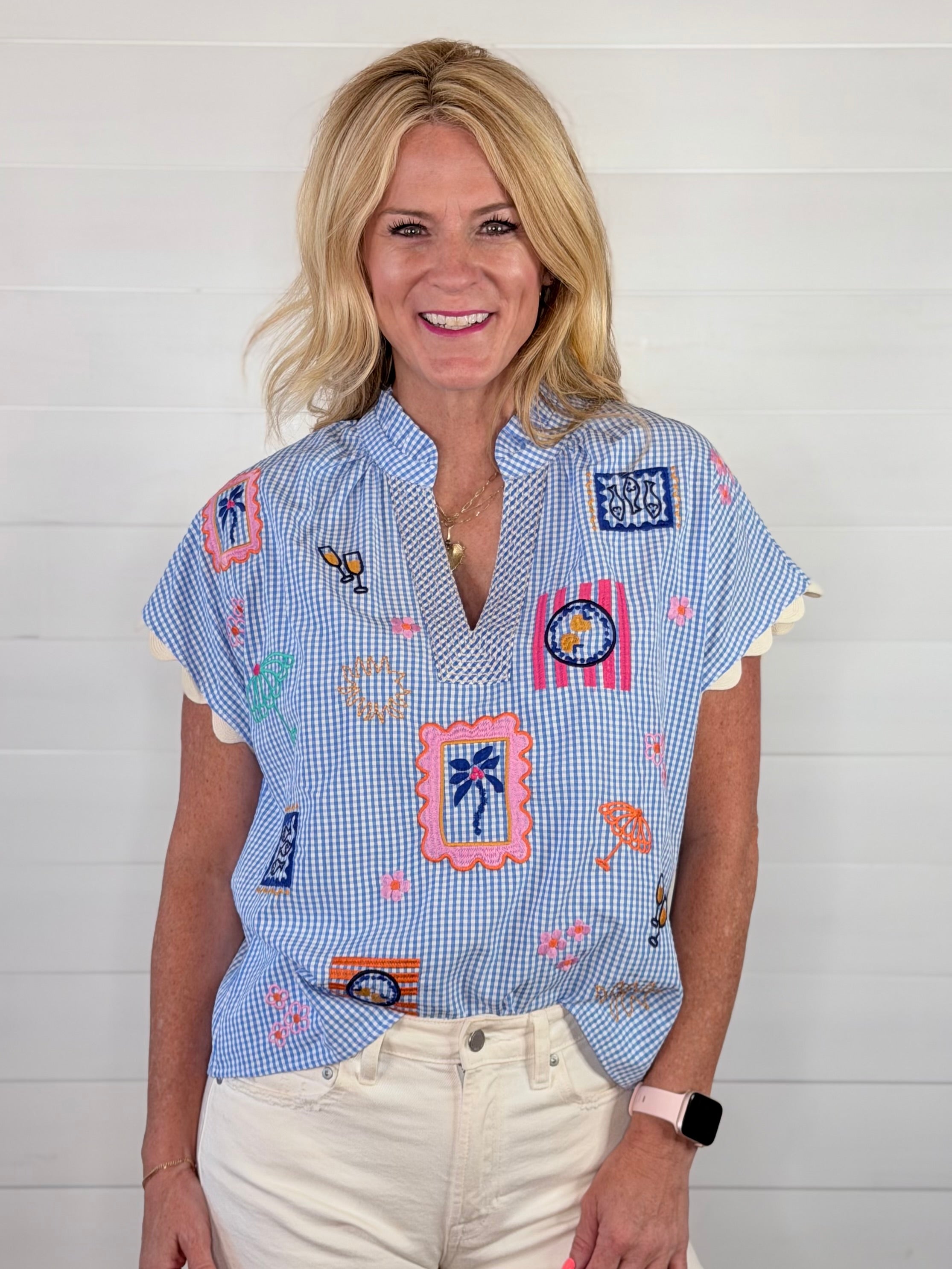 GETAWAY GINGHAM TOP