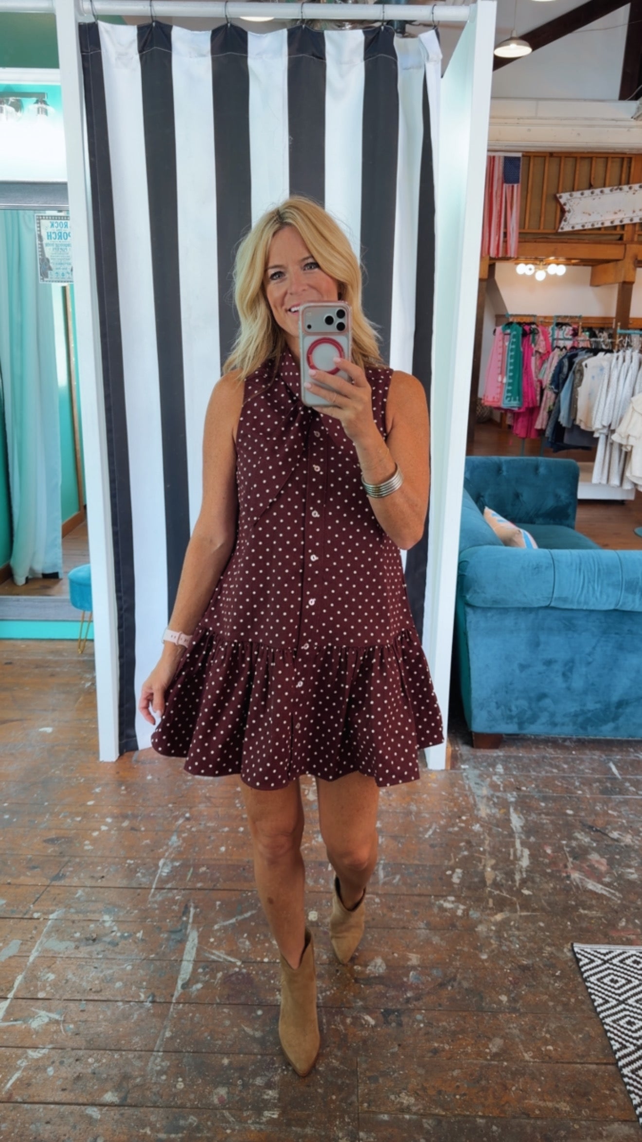 TORI POLKA DOT DRESS
