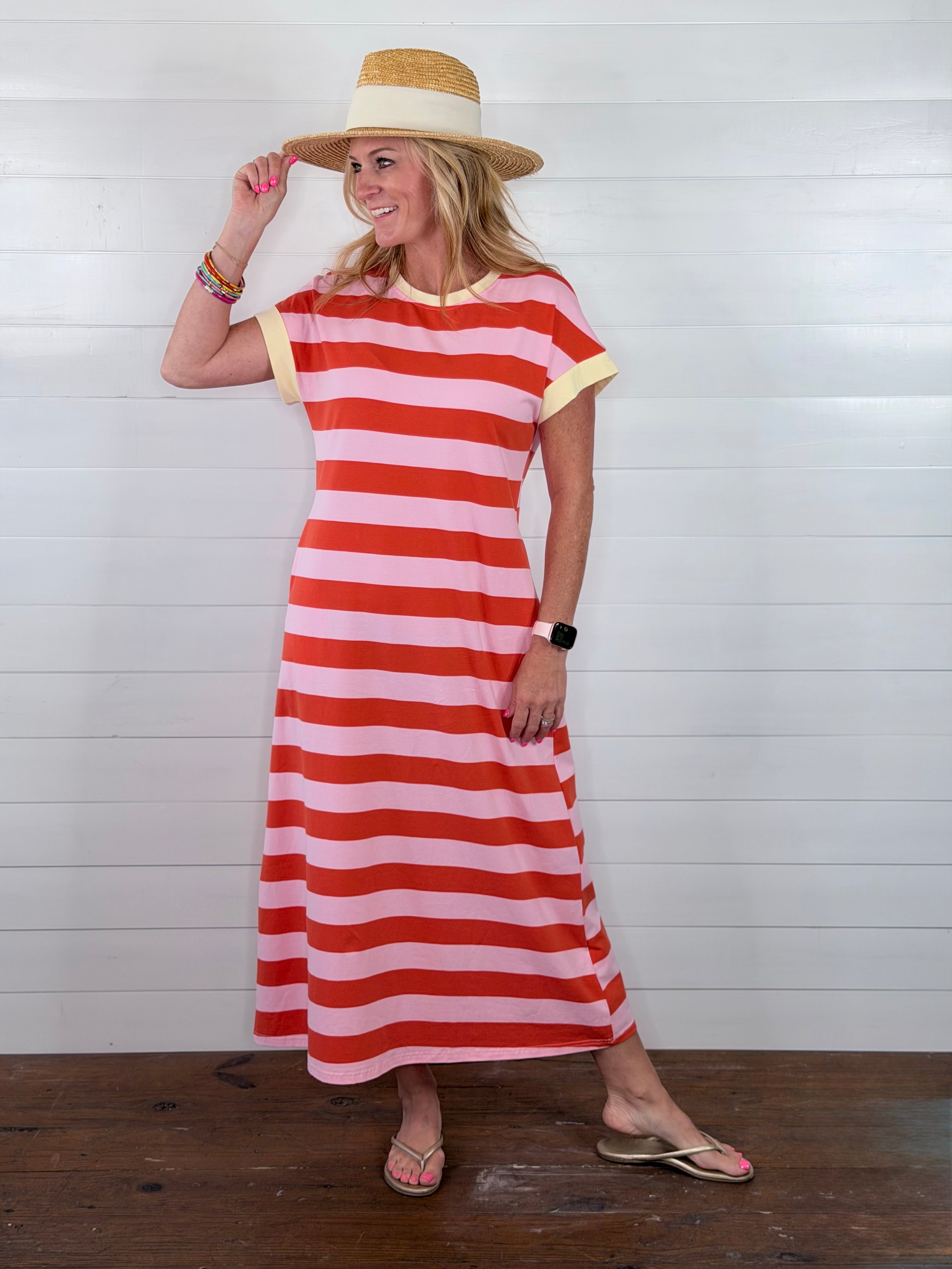 SUNSET STRIPES DRESS