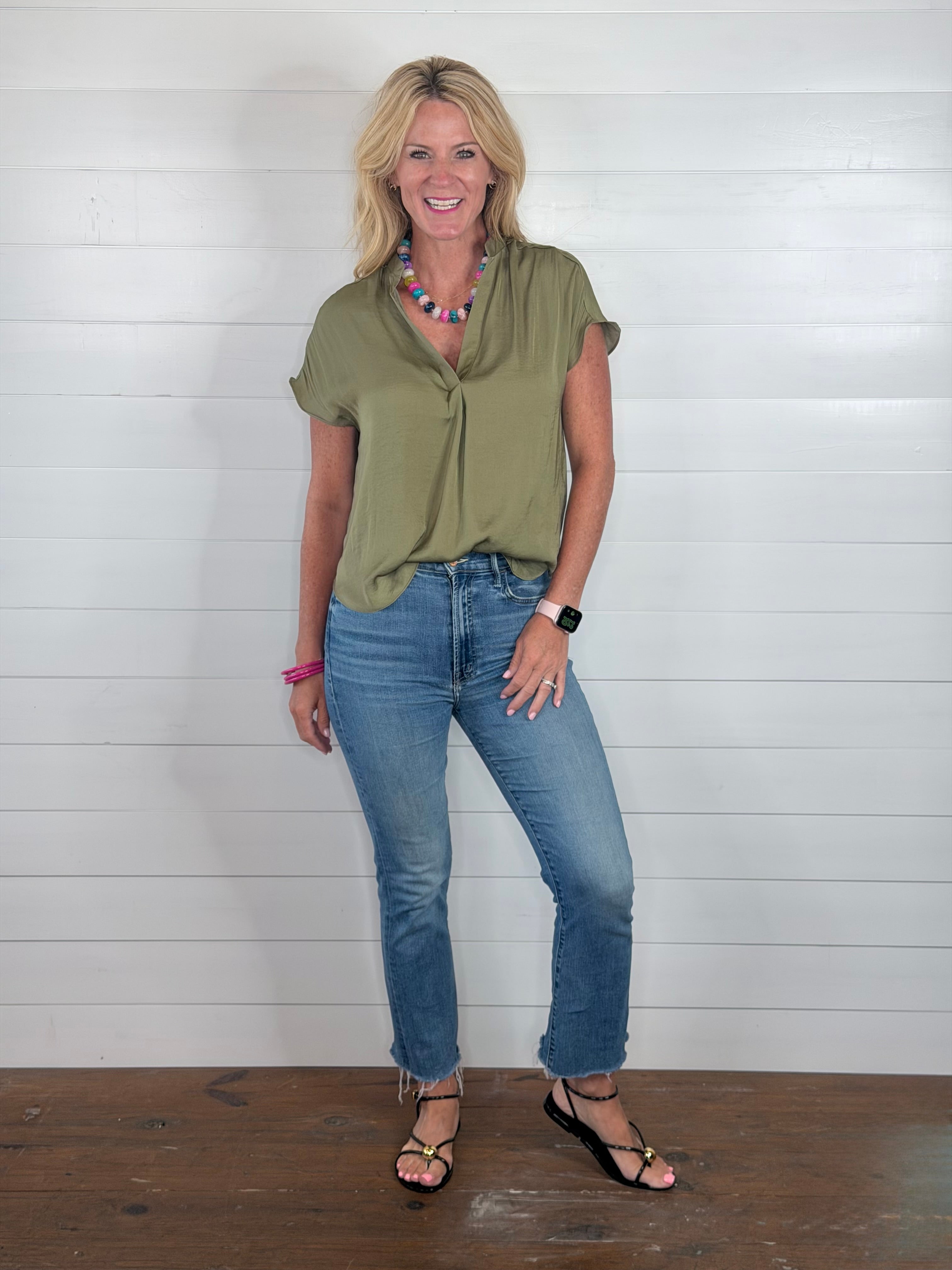 TINSLEY BLOUSE-OLIVE