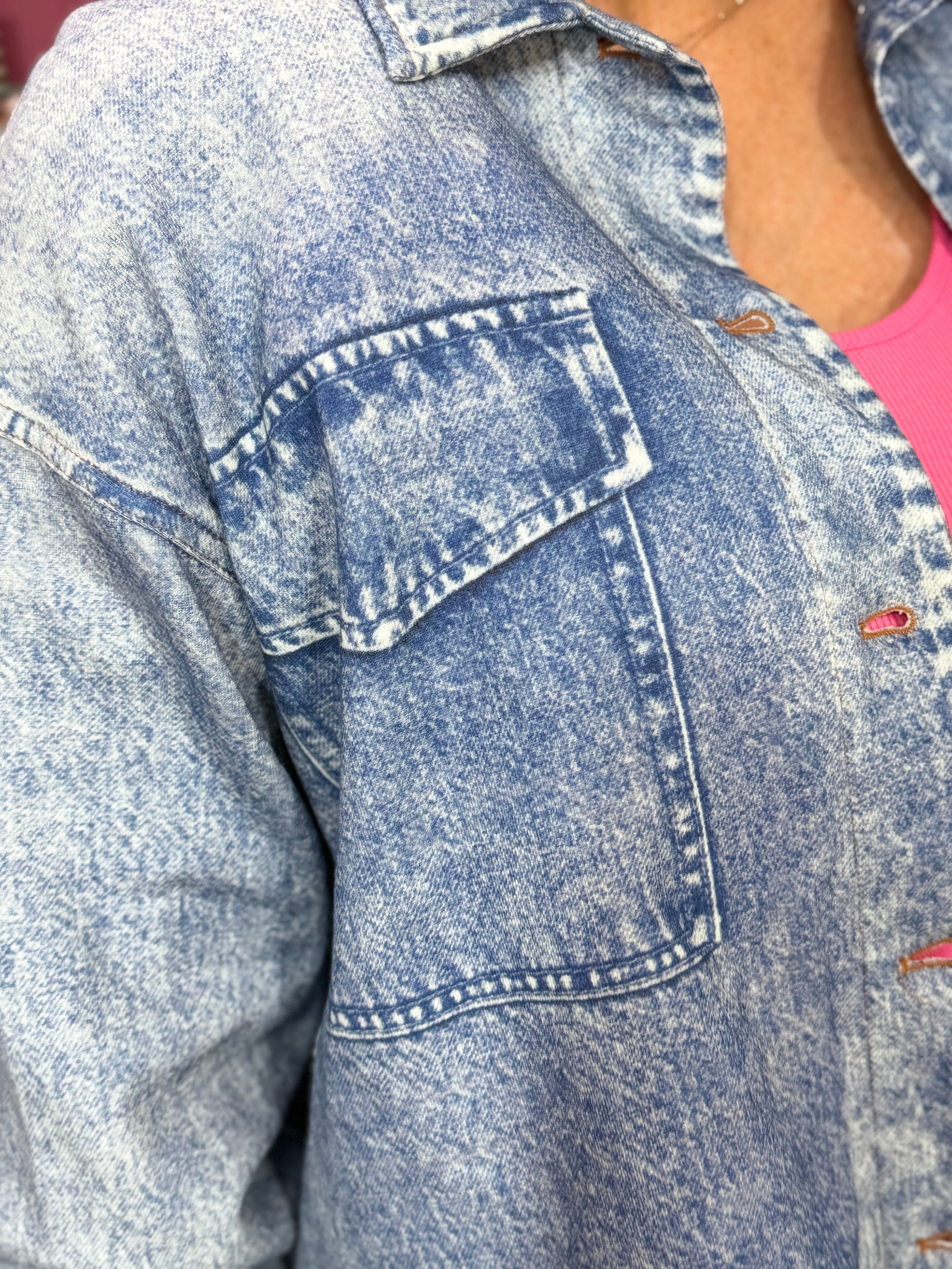 FANCY FAUX DENIM JACKET