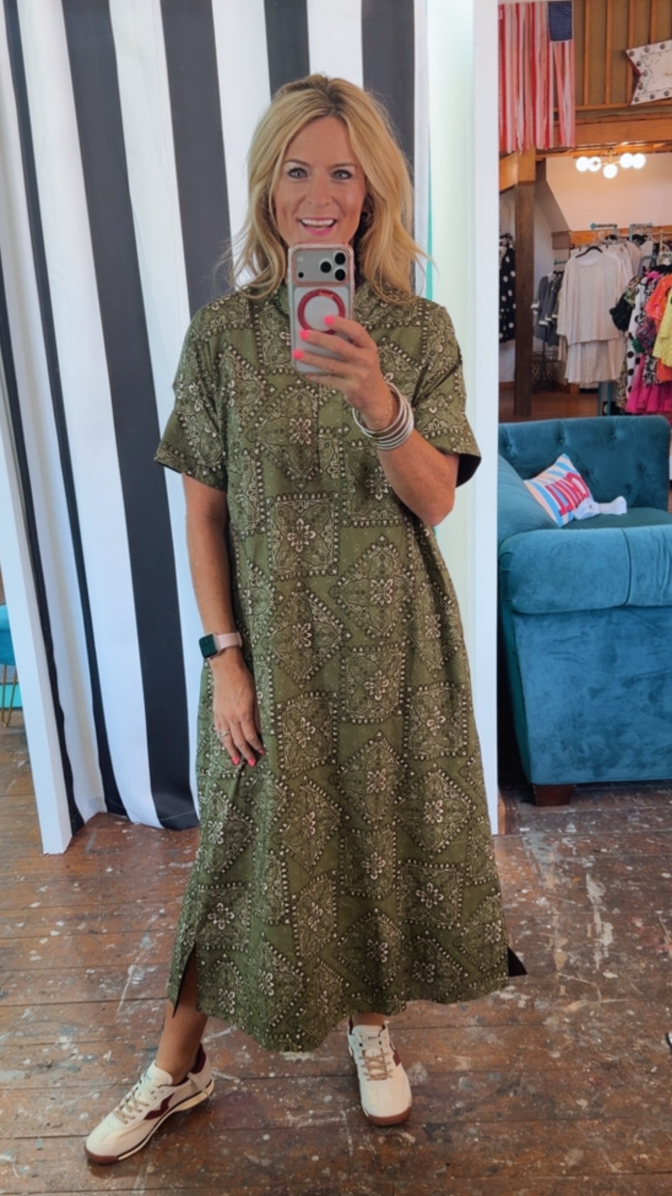 OLIVE BANDANA DRESS