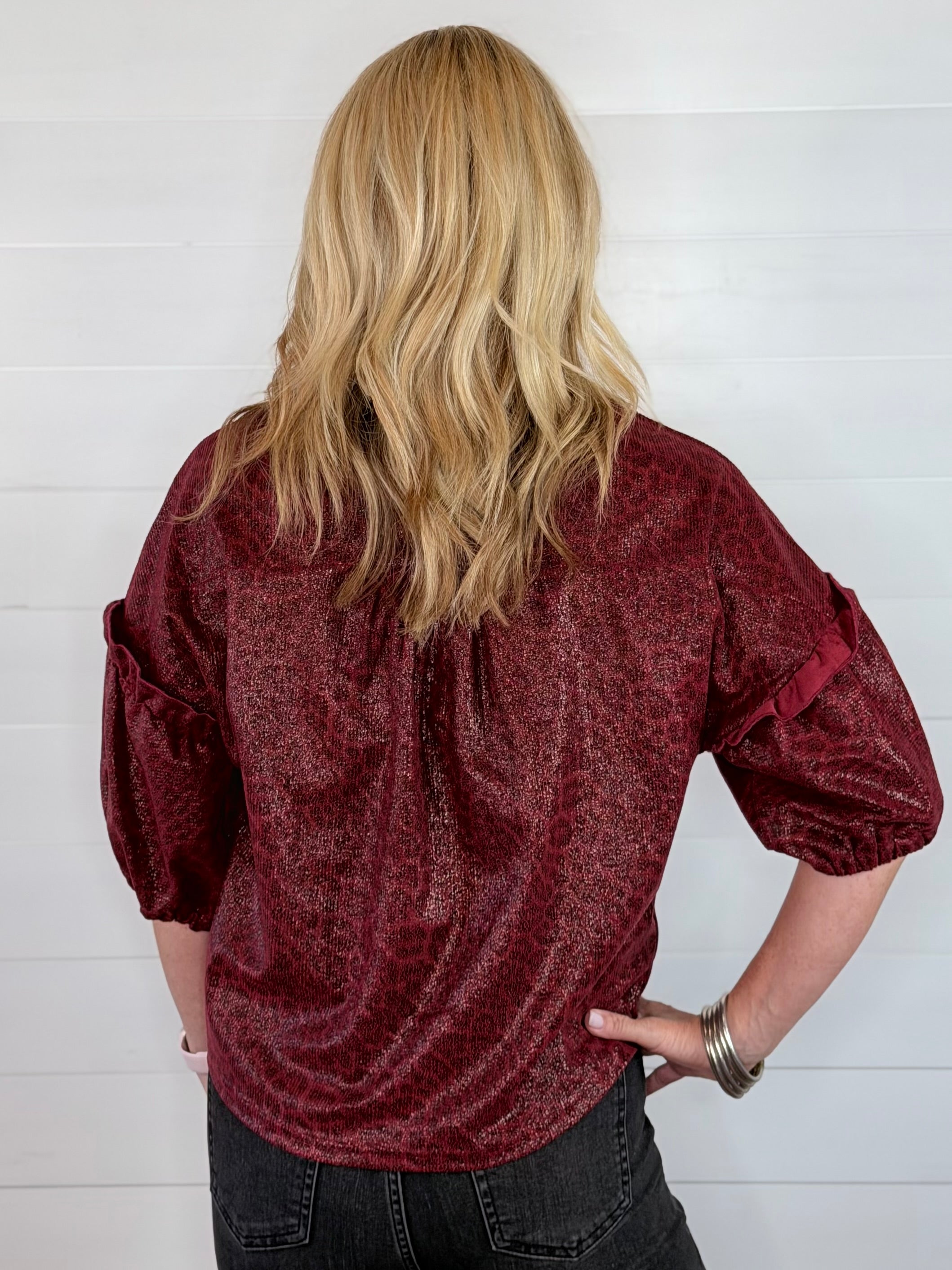 MACIE METALLIC CHEETAH TOP