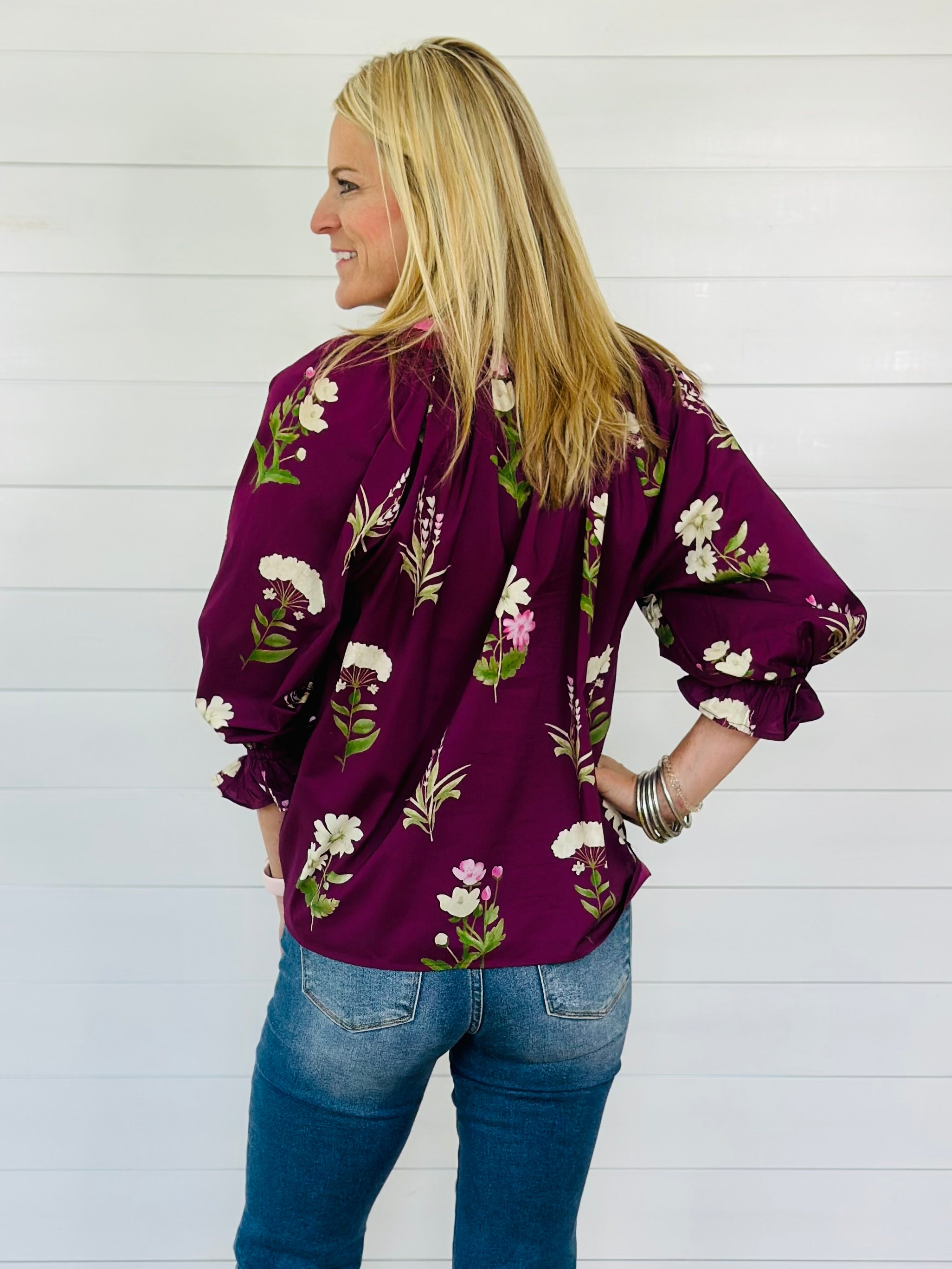 AUTUMN BLOOMS TOP-PLUM MIX