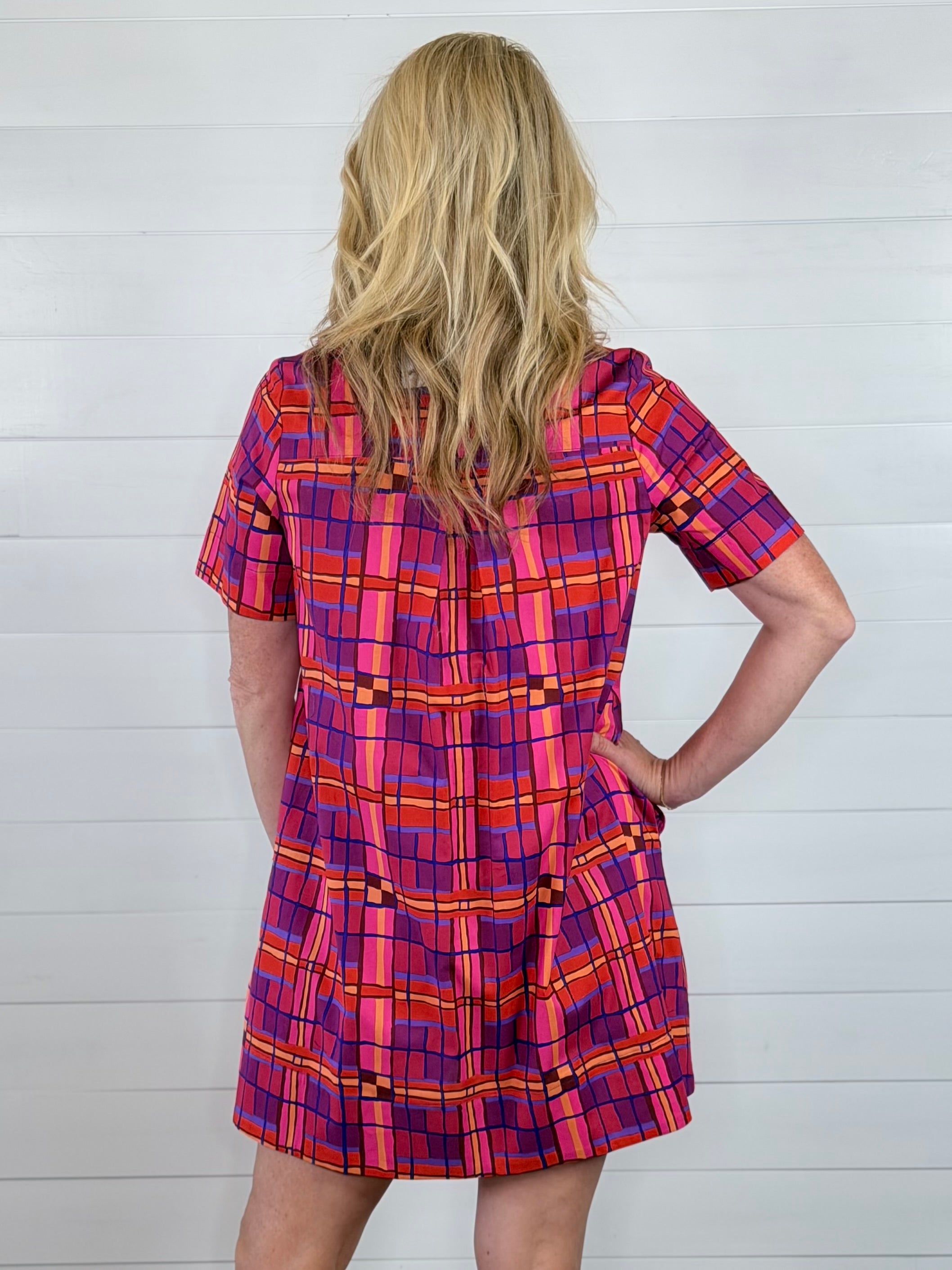 PLAID SHIFT DRESS