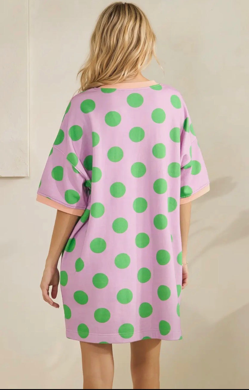 PLAYFUL POLKA DOT DRESS-LILAC