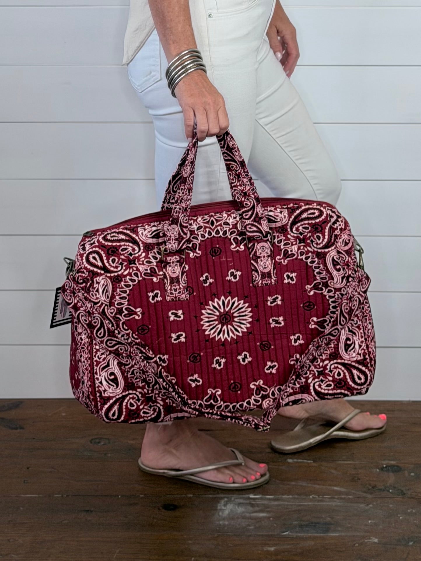 MAROON BANDANA DUFFLE BAG