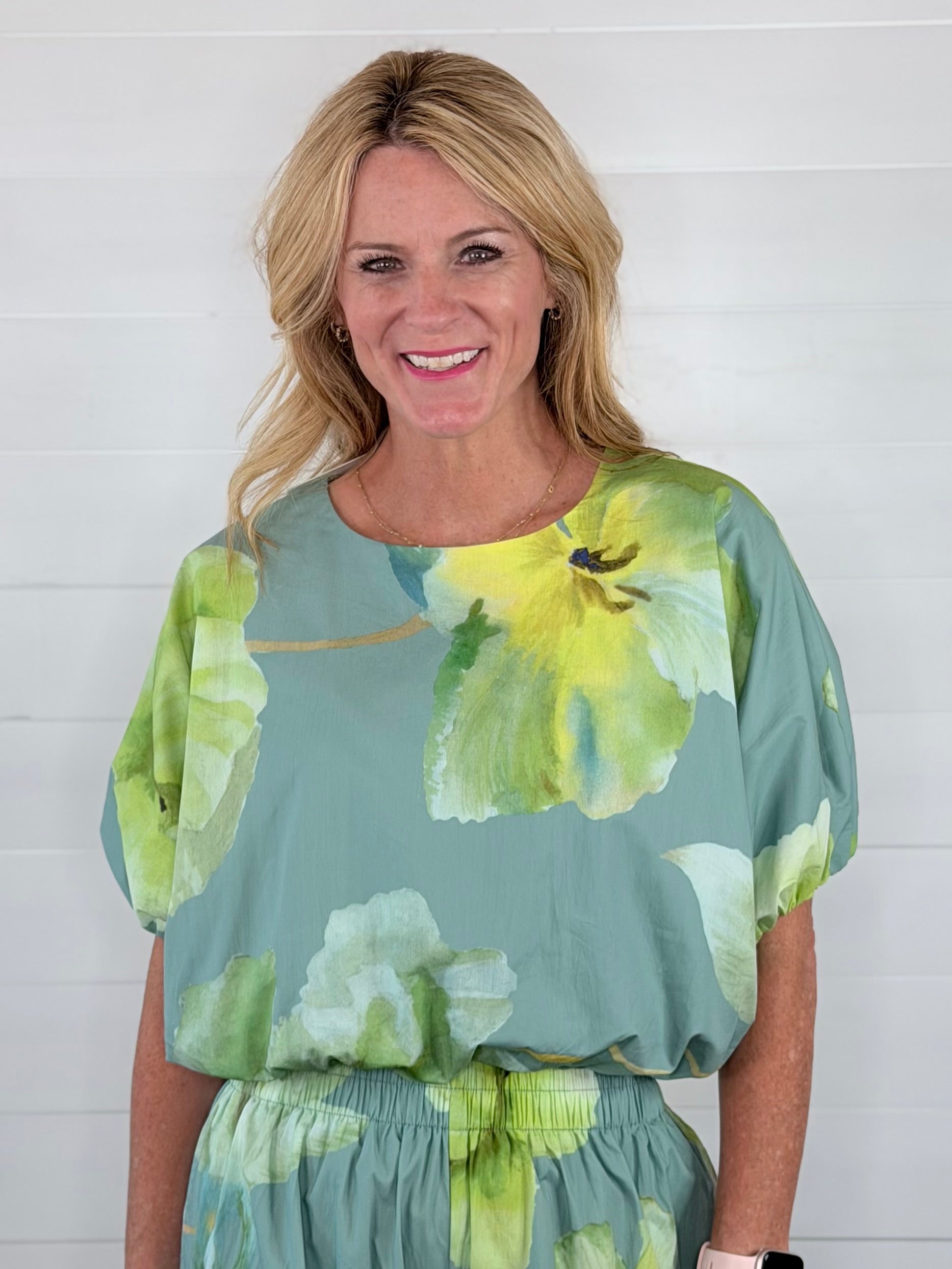 WATERCOLOR BLOOMS TOP