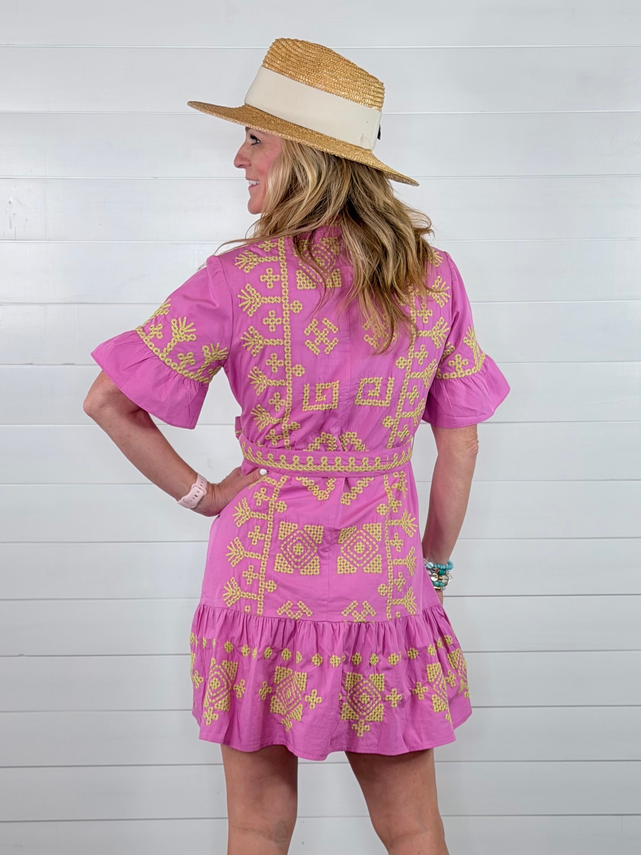 CROSSED STITCH DRESS