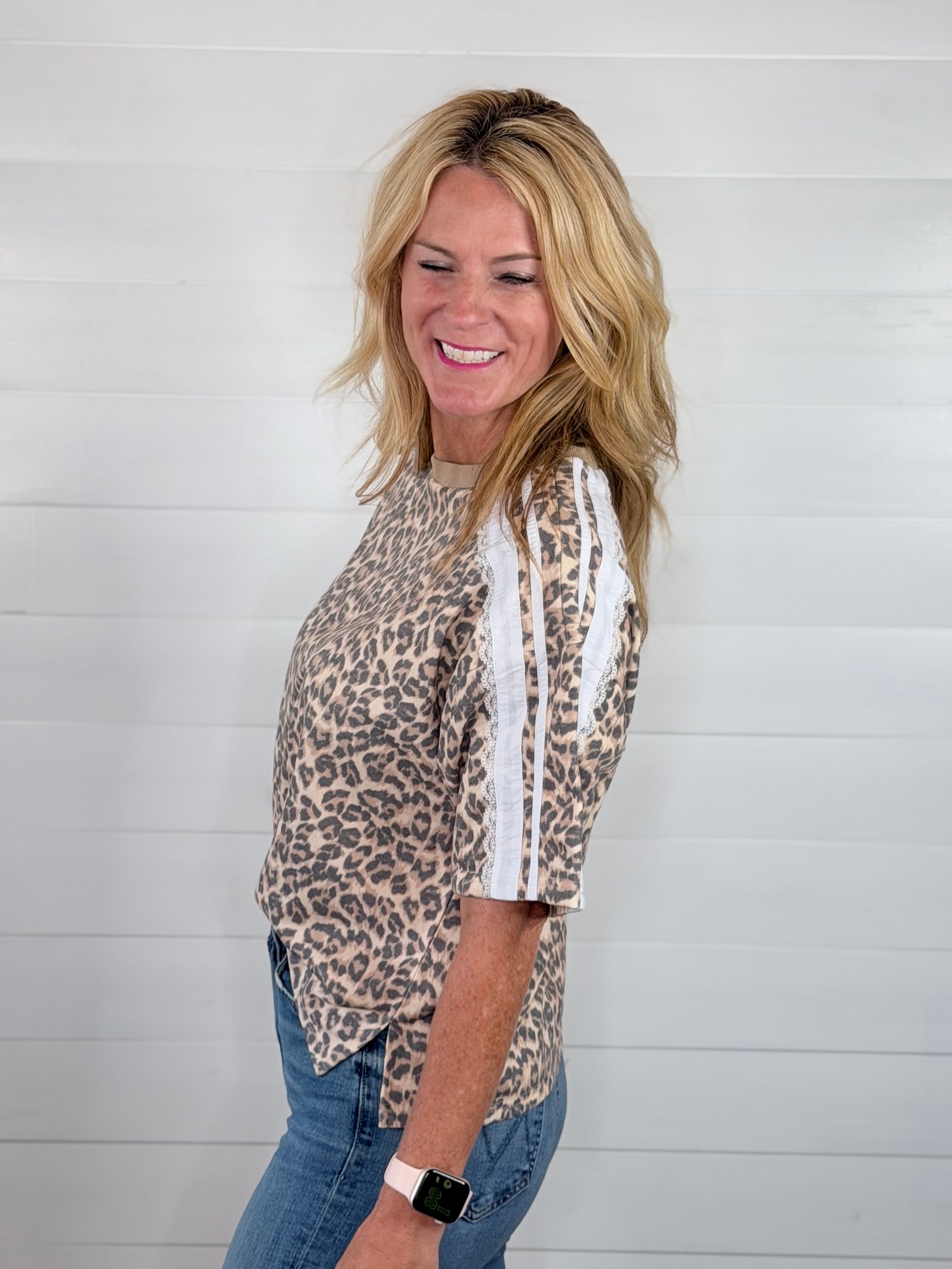 LEOPARD AND LACE TOP