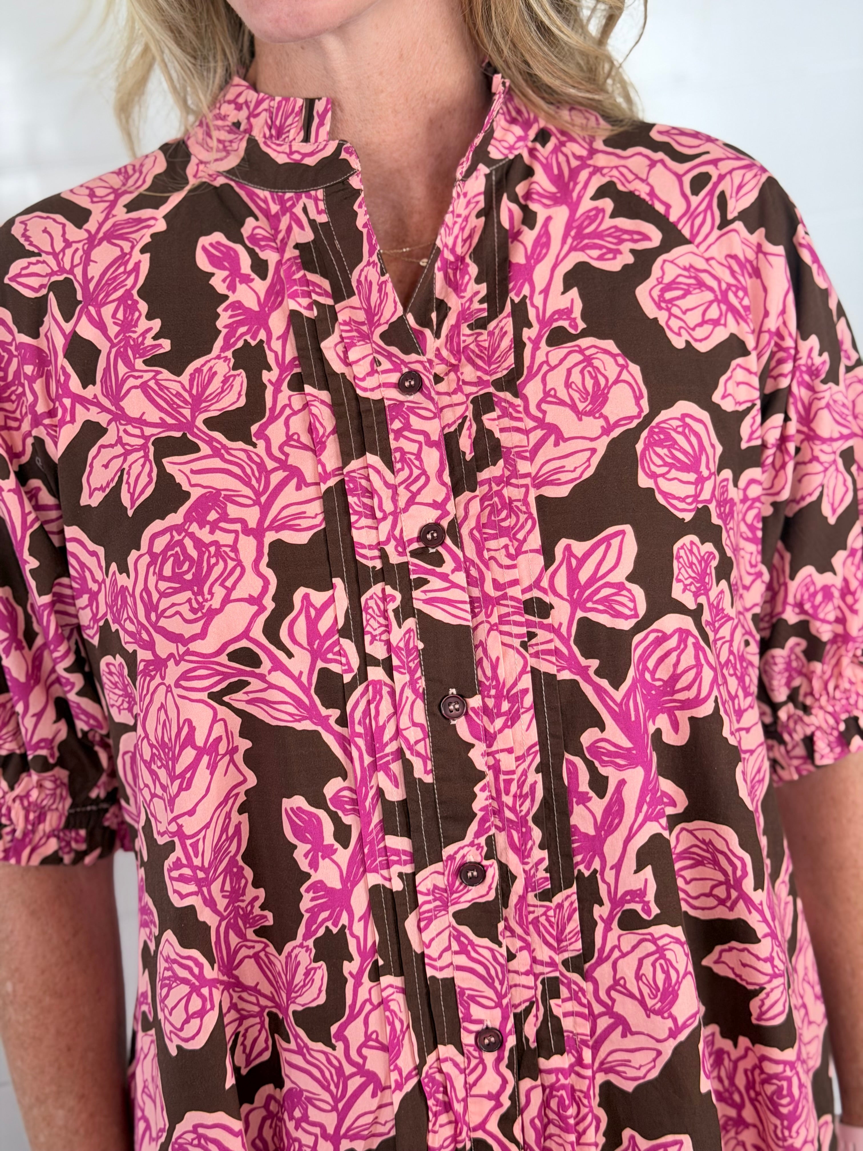 ROSE PIN TUCK DRESS