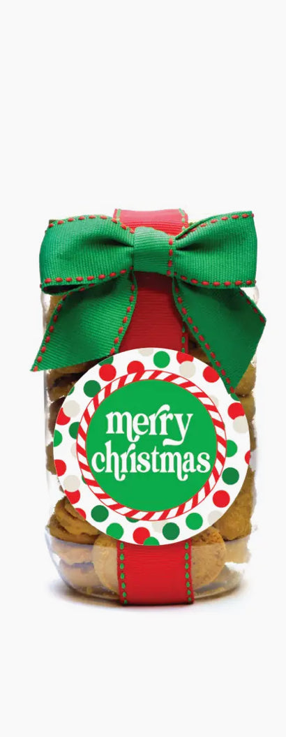 CHOCOLATE CHIP COOKIE PINT-MERRY CHRISTAMS DOT