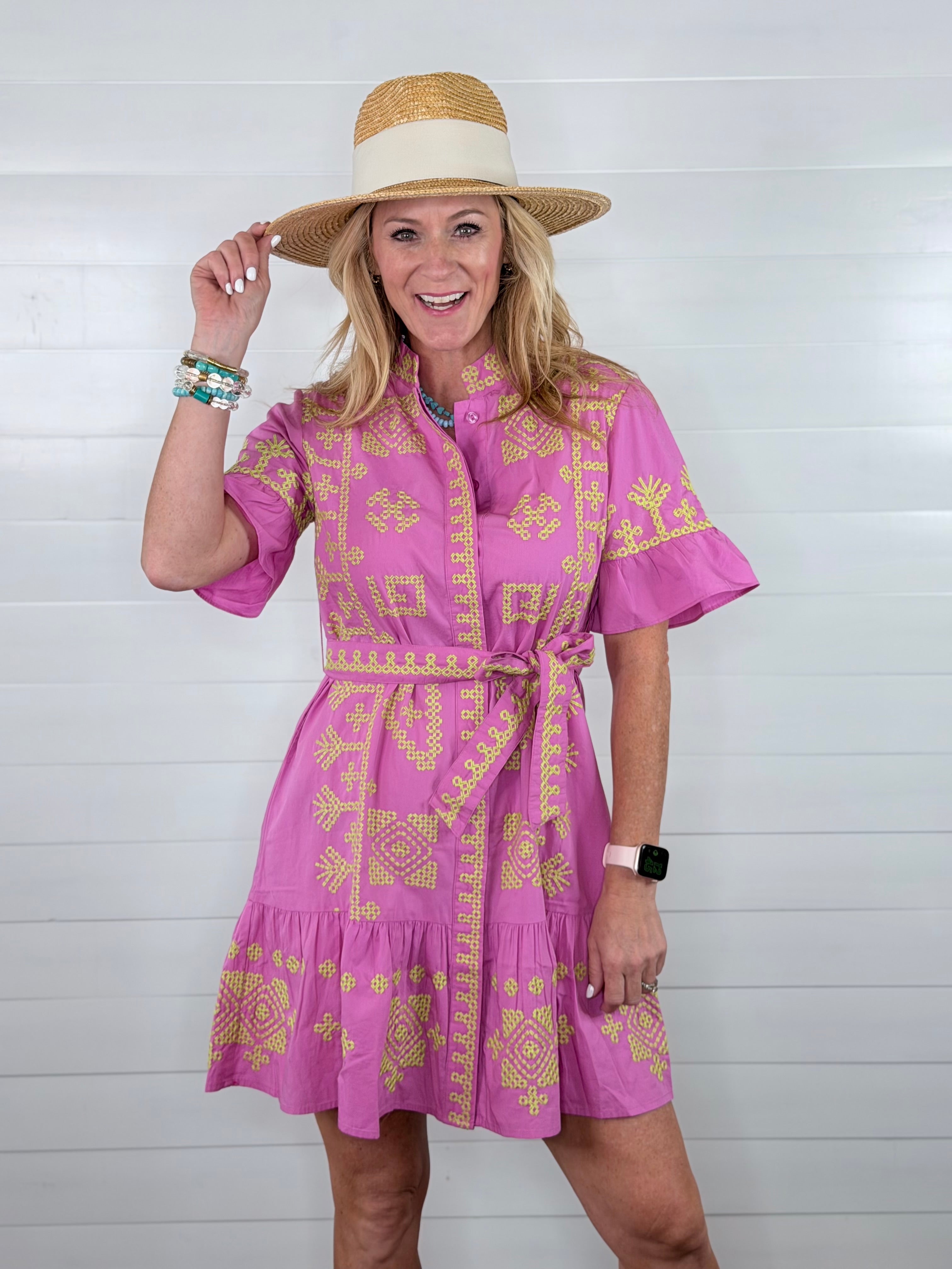 CROSSED STITCH DRESS