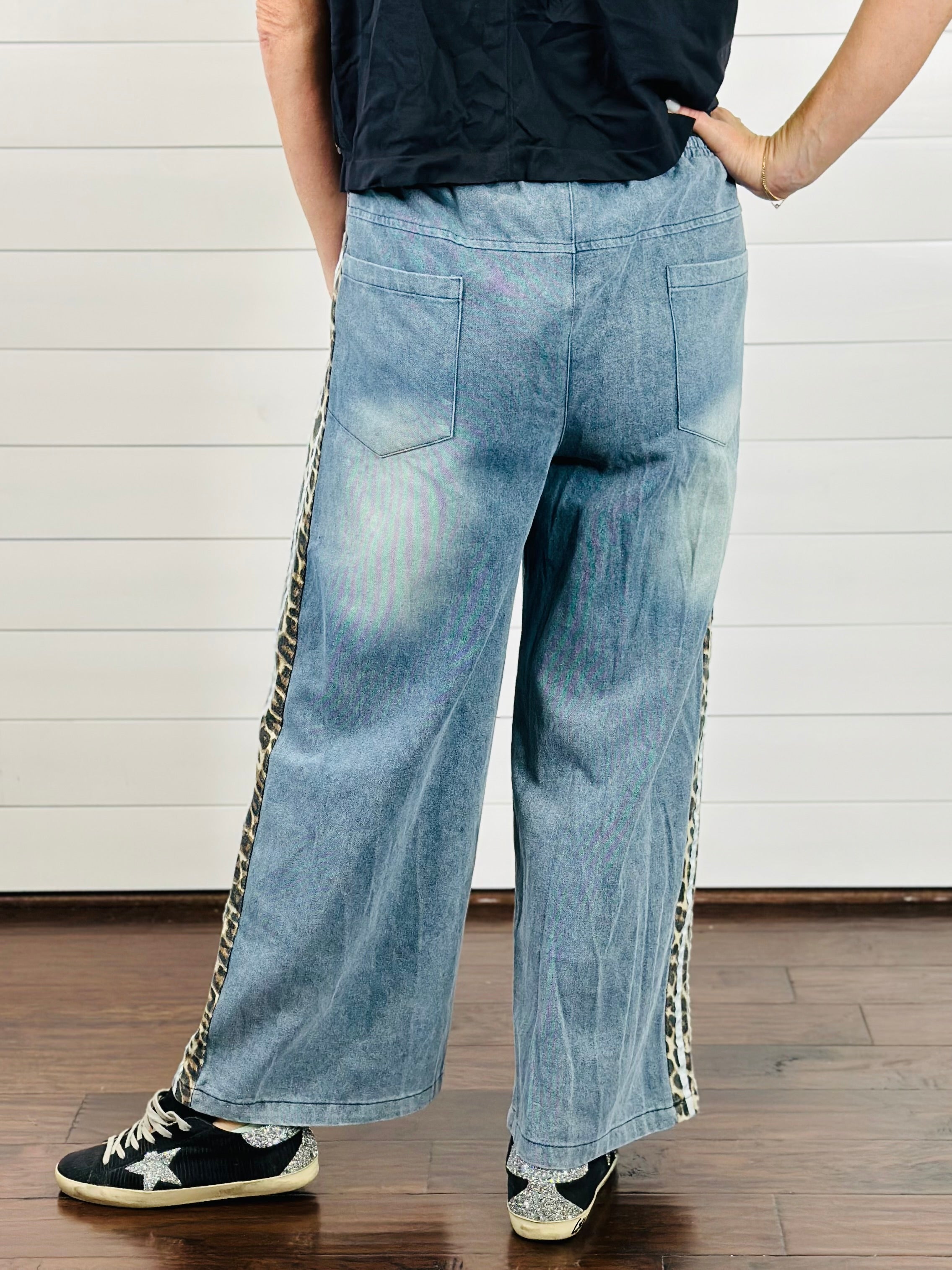 KELSEY WIDE LEG DENIM PANTS-WHITE