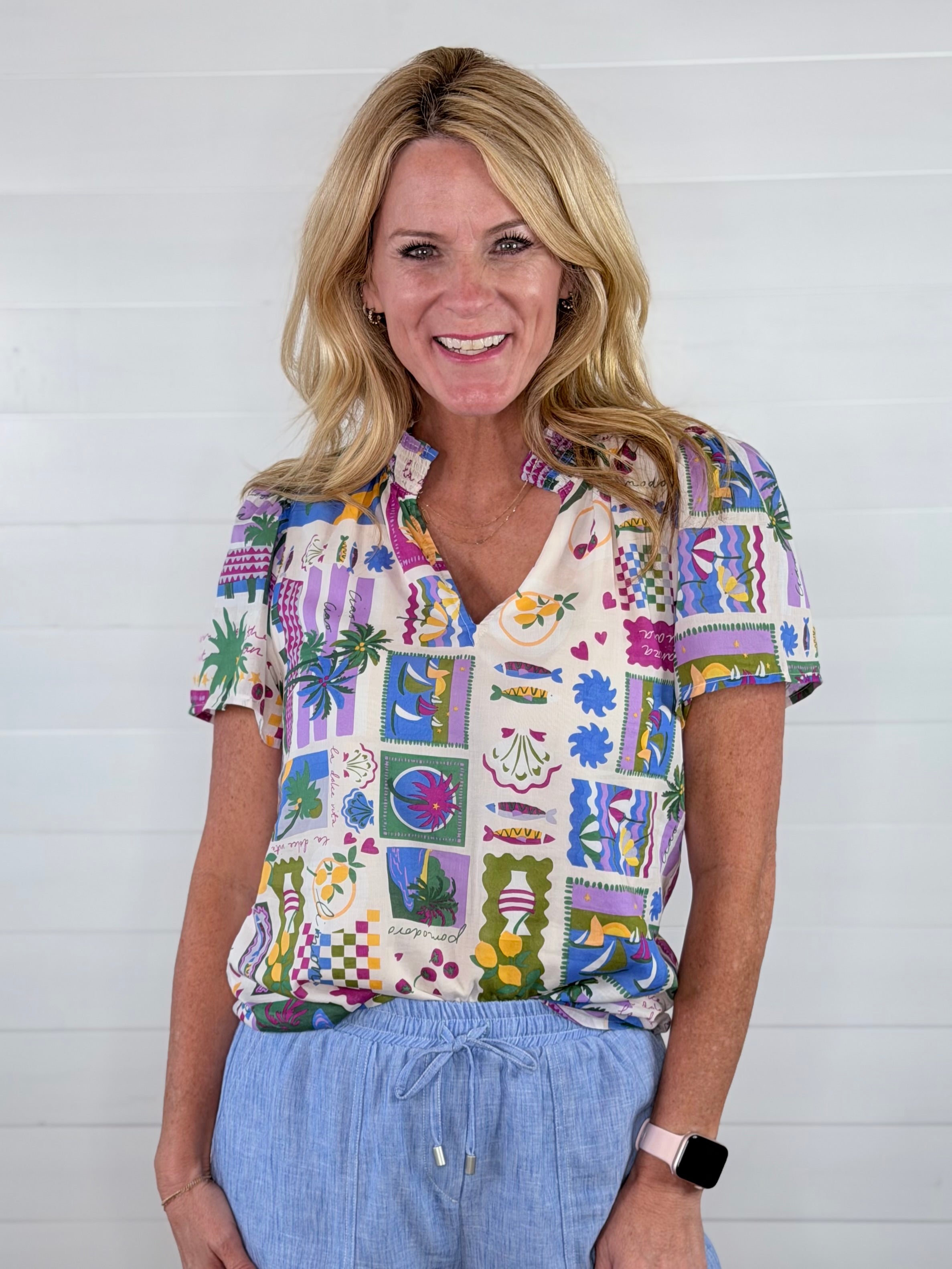 DARCY SMOCKED TOP