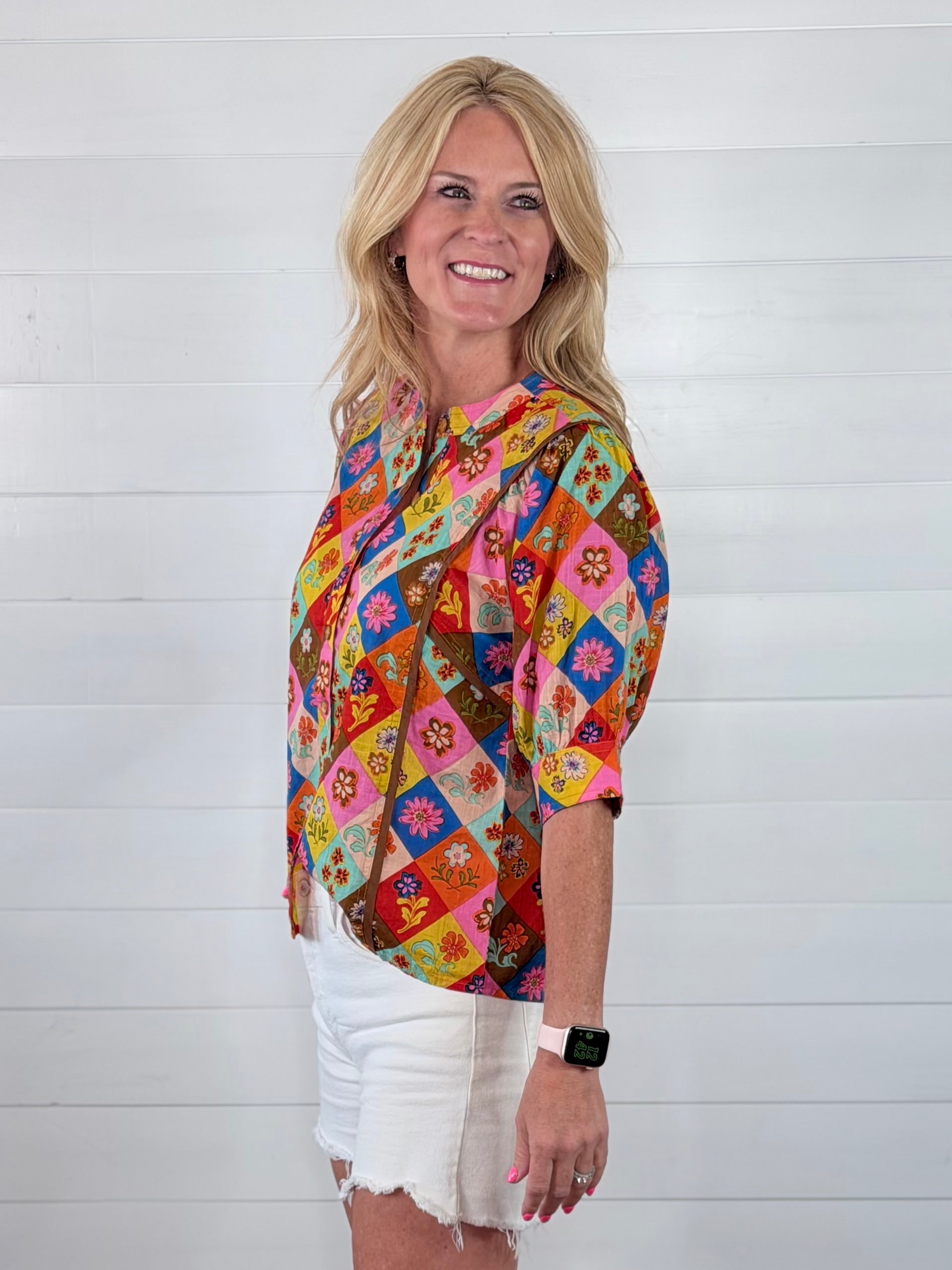 BLOCK PATCH FLORAL TOP