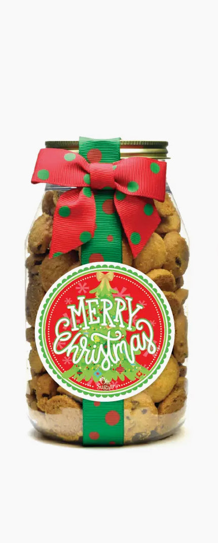 CHOCOLATE CHIP COOKIE QUART-RED/GREEN TREE