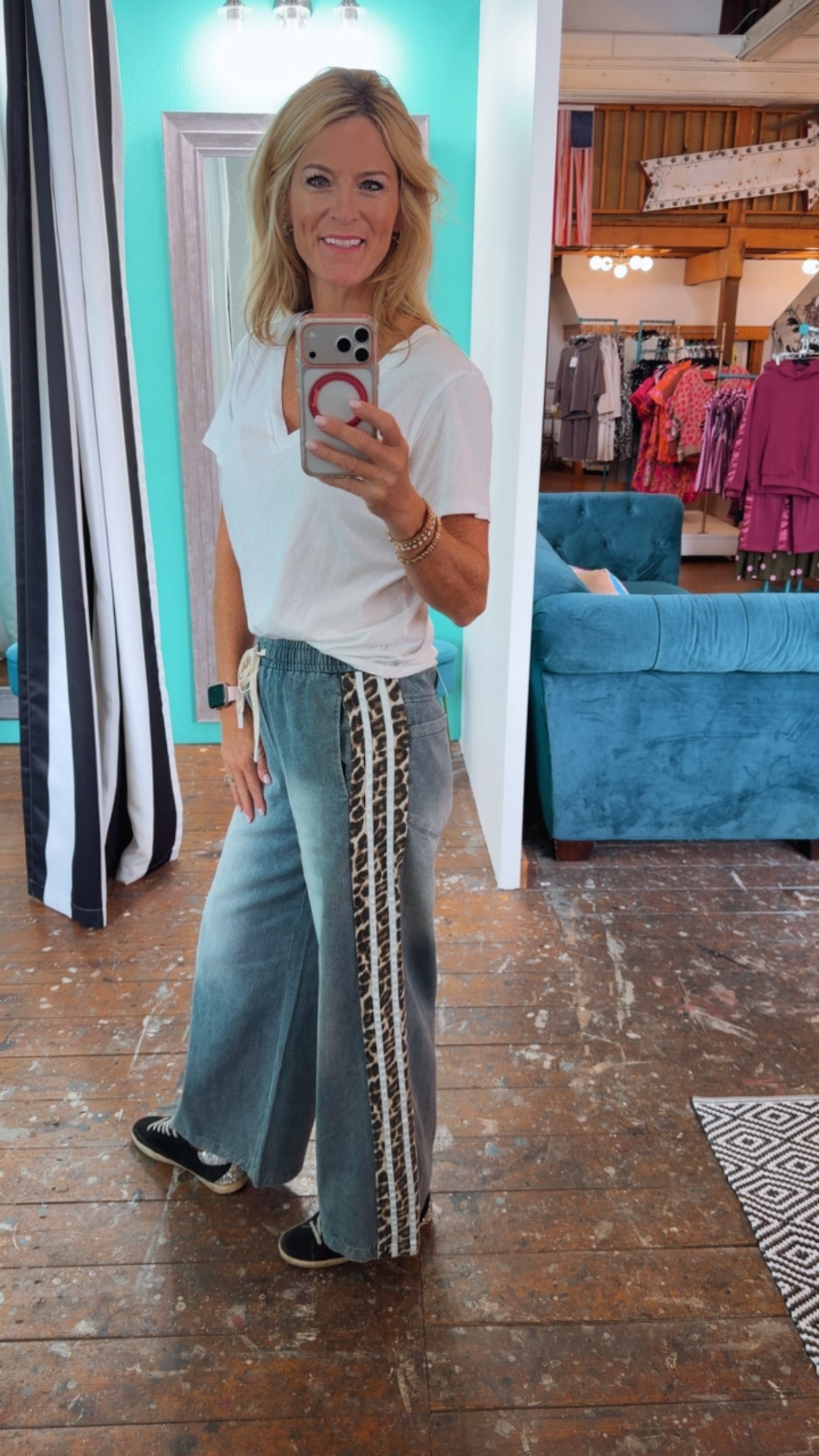 HARPER CHEETAH ACCENT JEANS
