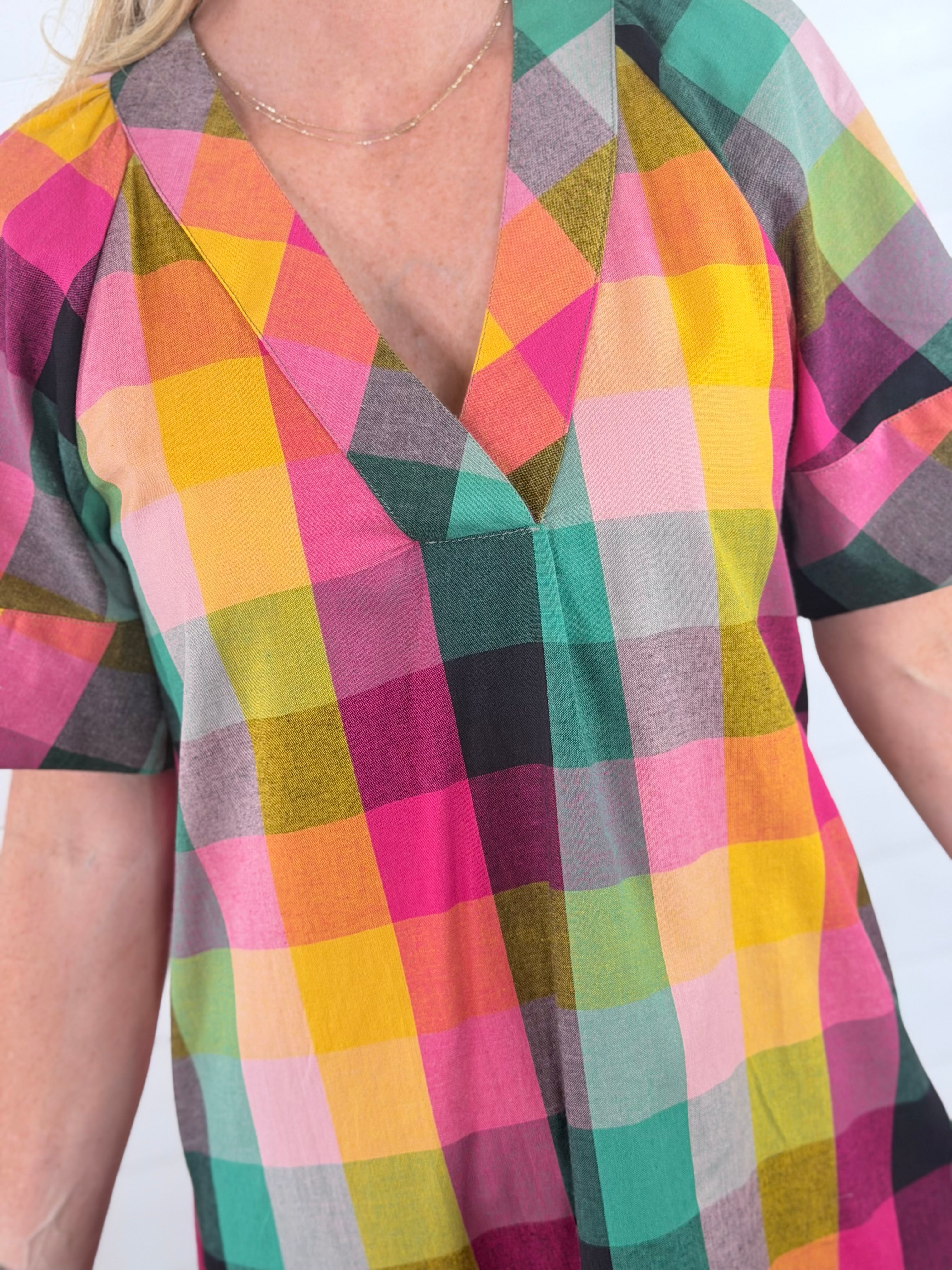 CHECKED SHIFT DRESS