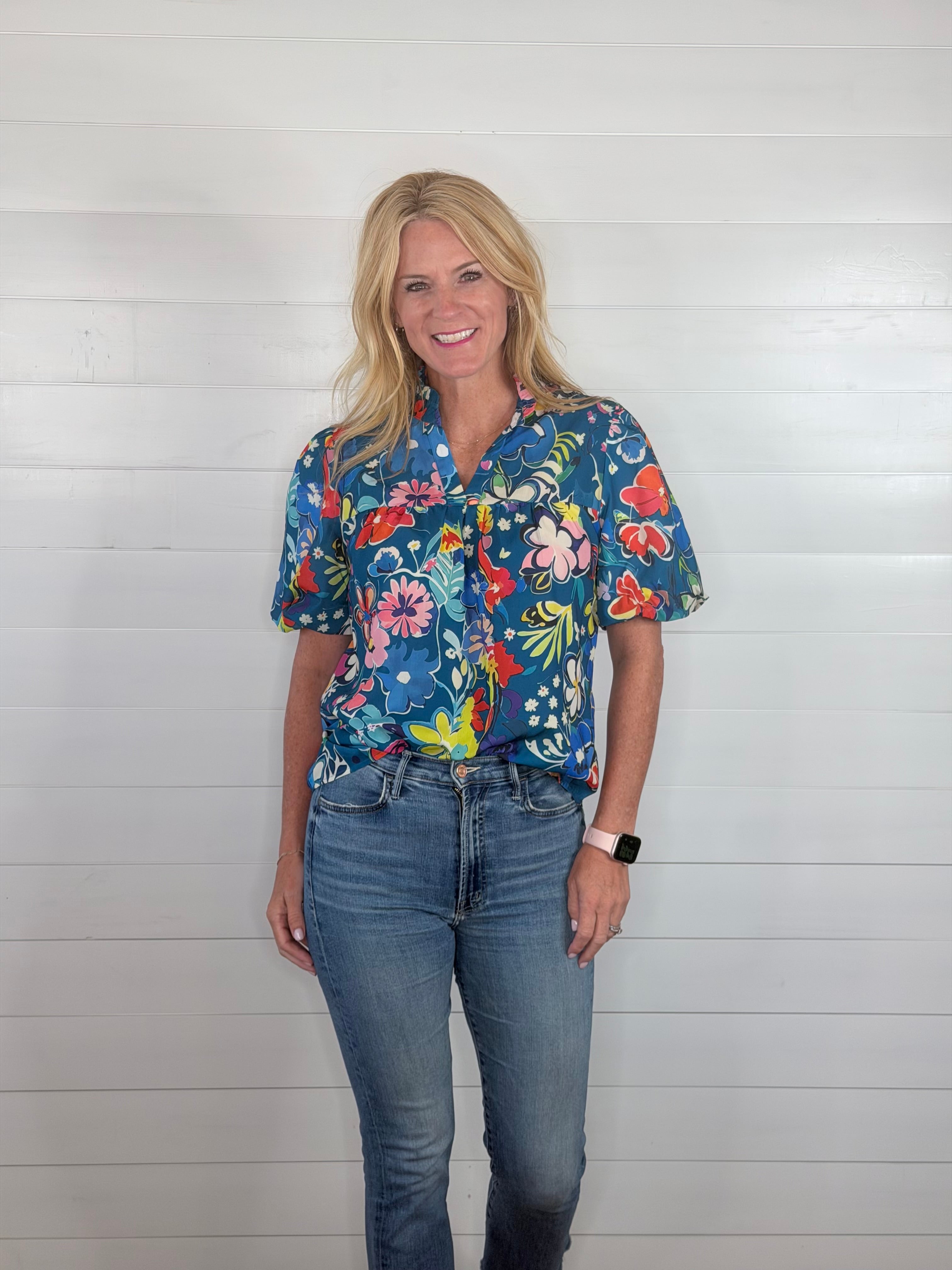 FLIRTY IN FLORALS TOP