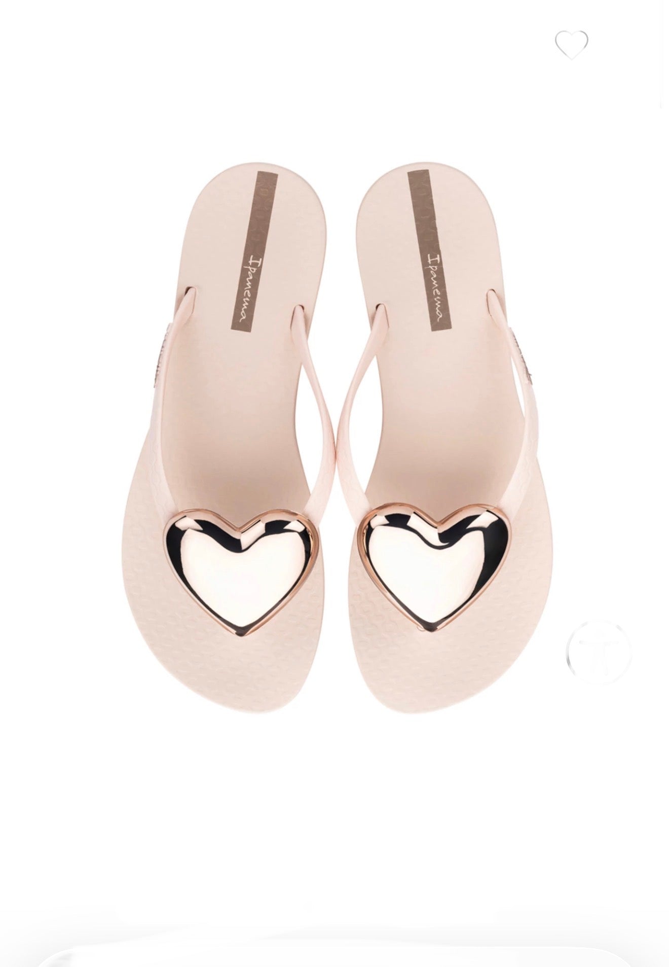 IPANEMA HEART FLIP FLOP-BEIGE/GOLD